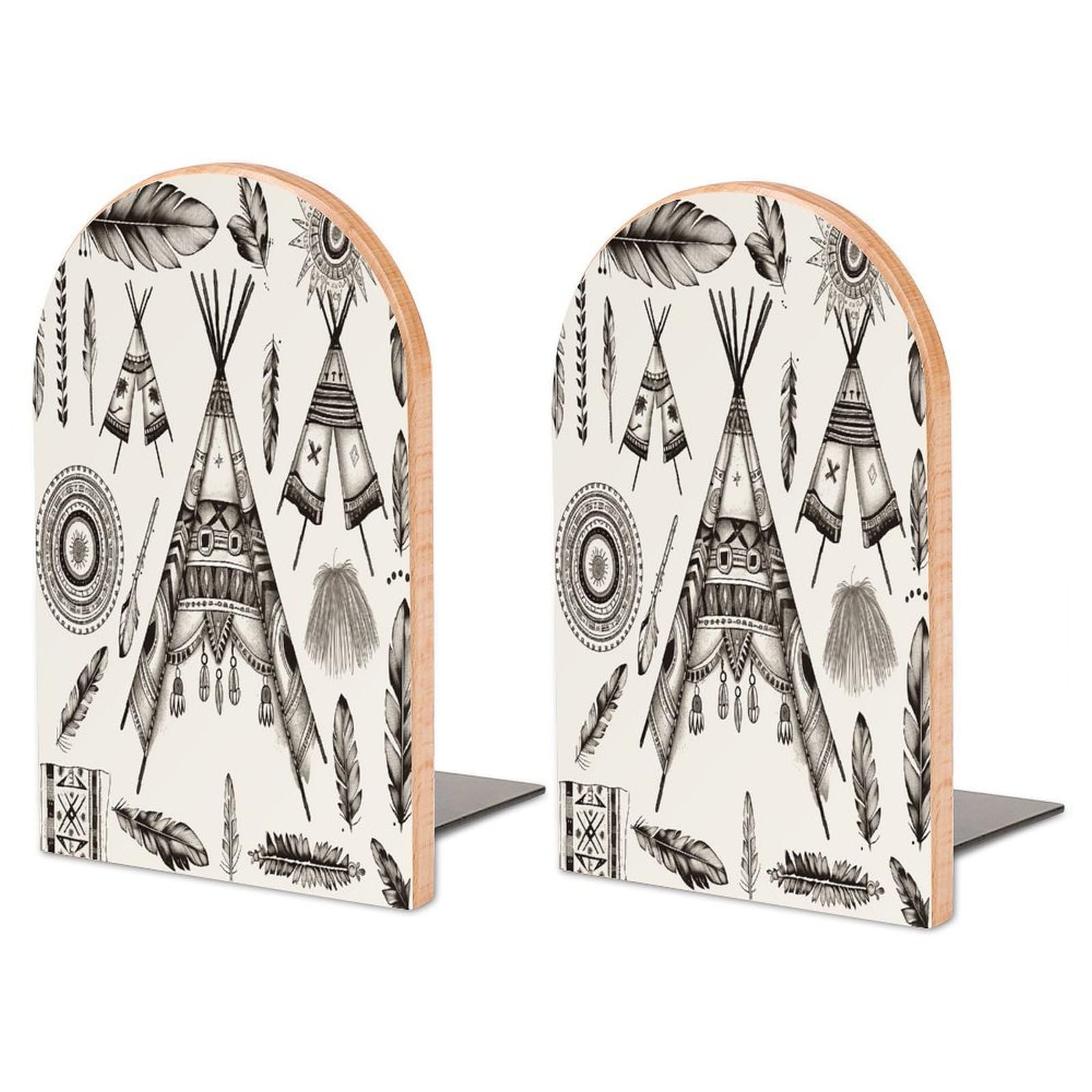 Organizador de libros antideslizante resistente tipo sujetalibros de madera decorativo