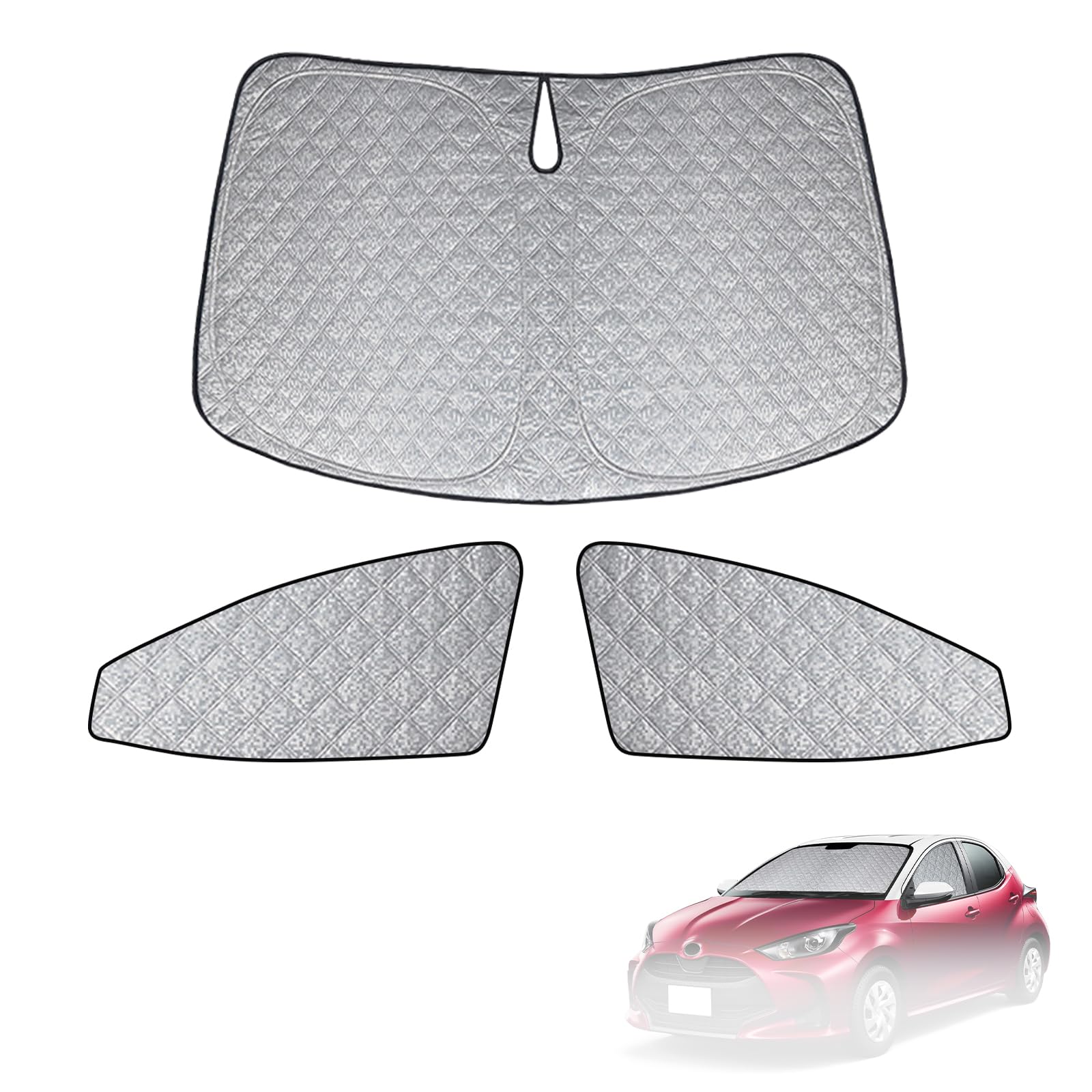 Parabrezza Auto Compatibile con Toyota Yaris XP210 2020-2025, 3 Pezzi Parasole Interna Auto, Visiere Impermeabile e Pieghevole