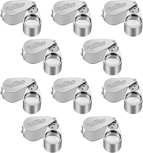 Miniatura 8 de Lupa plegable con luz LED y de metal, de la marca XYK, Plateado