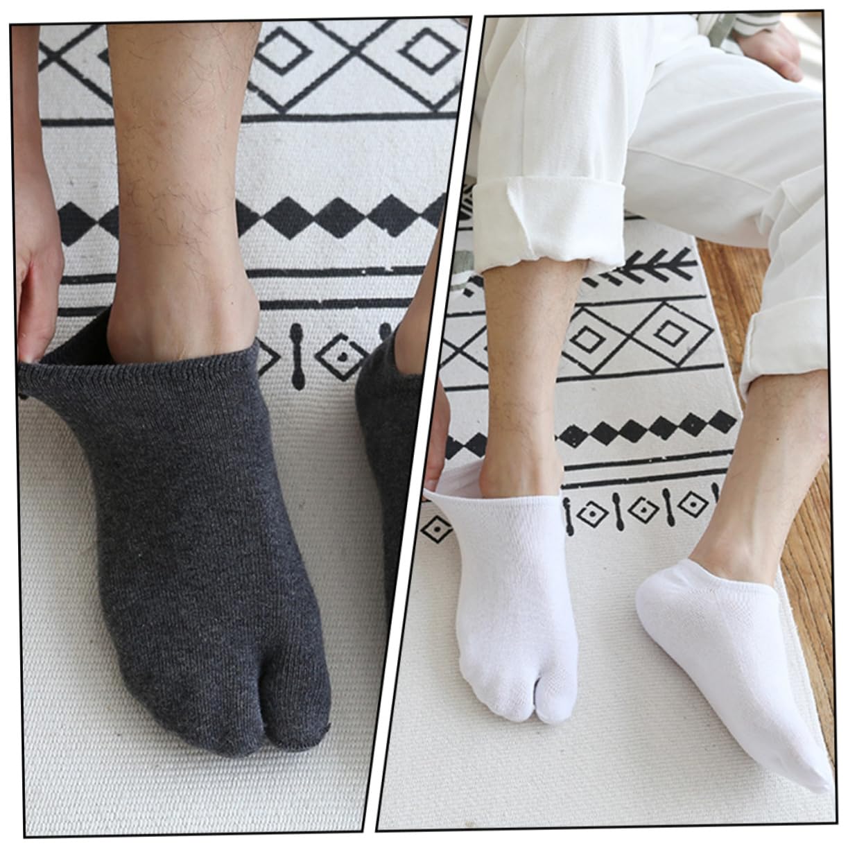 SOIMISS 4 Pares Calcetines Tabi Algodón Invisibles Hombre