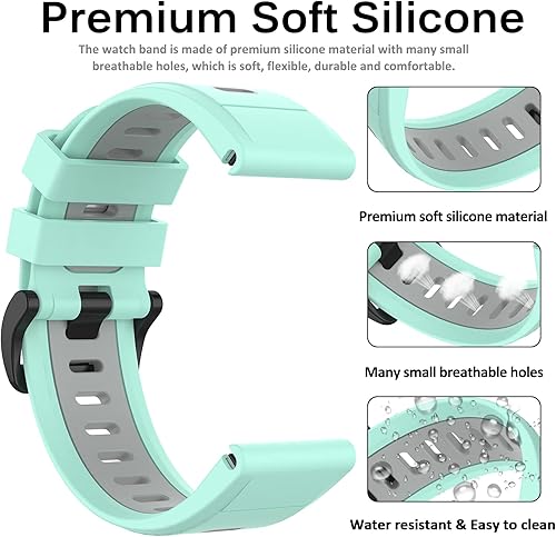 Miniatura 10 de Miimall Correa de repuesto compatible con Garmin Fenix 7S6S5S, 0.78 pulgadas de ancho, de silicona suave, impermeable, para Garmin Fenix 7S7S