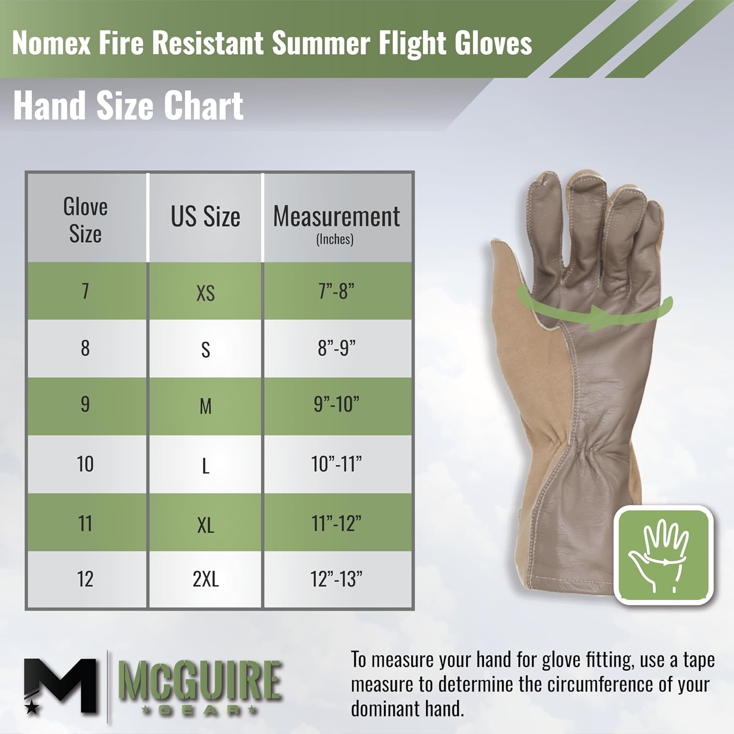 M MCGUIRE GEAR Nomex Summer Flight Gloves, Fire-Resistant Tactical Gloves for Pilots, Military, Law Enforcement & Mechanics - Image 5