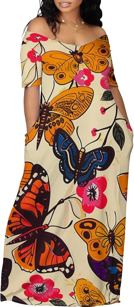 chinese dress ladies Sayla Silk Gown in White Multi Large Butterfly Jungle main image 0