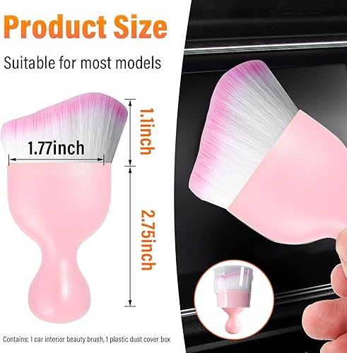 Miniatura 2 de Ziciner Cepillo de polvo para interior del automóvil, limpiadores de detalles de cerdas suaves automáticas, cepillos de limpieza de suciedad de