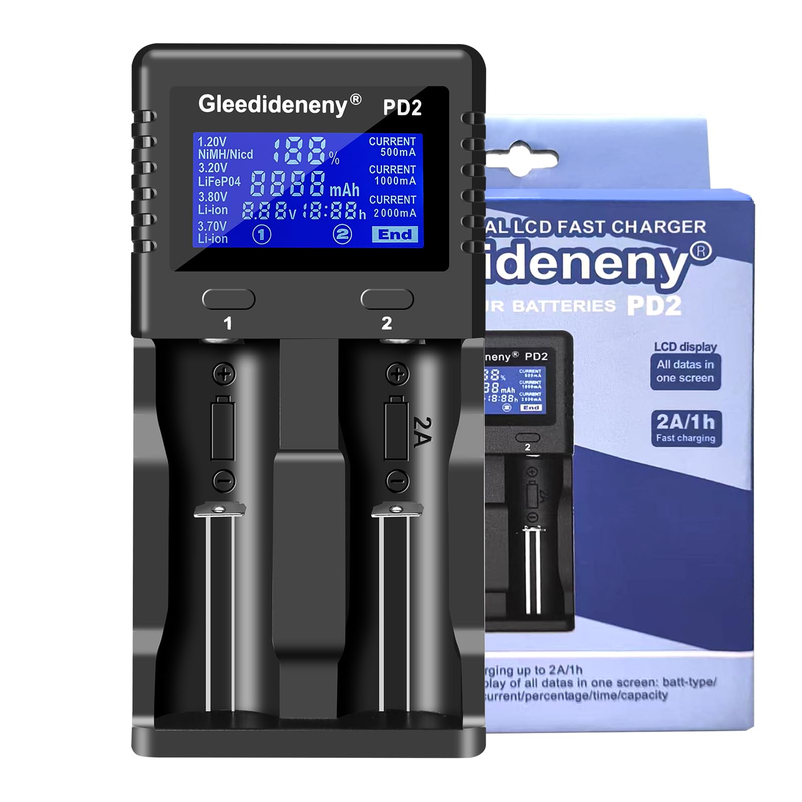 Gleedideneny PD2 2-Bay LCD Charger