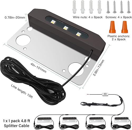 Miniatura 5 de Iluminación RGB Smart Hardscape que cambia de color, paquete de 8 luces LED de pared de contención de bajo voltaje, luces LED de pared de contención