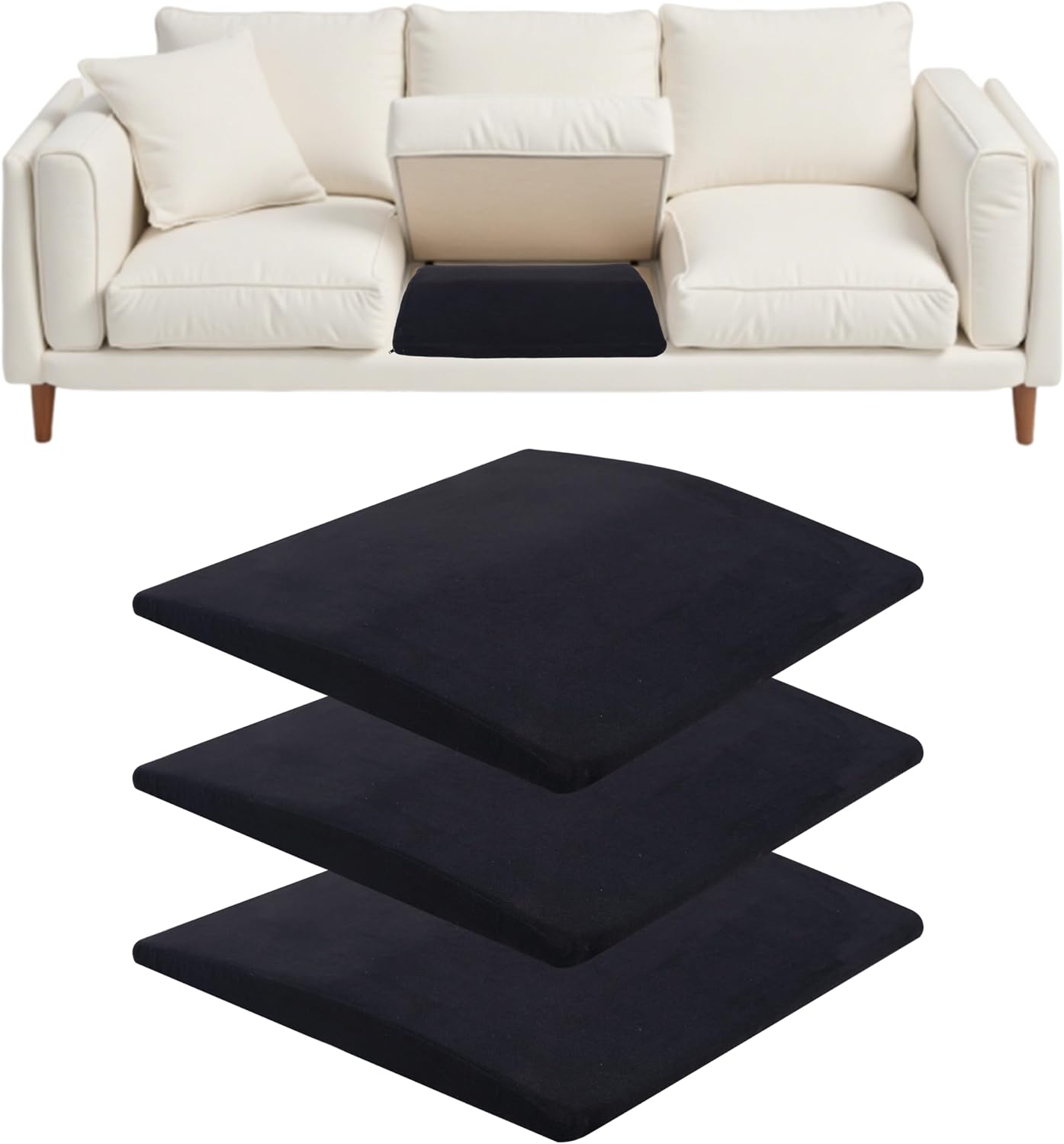 3-Pack Couch Cushion Support for Sagging Seats 20"x20" High-Density Foam Sofa Seat Support Pads