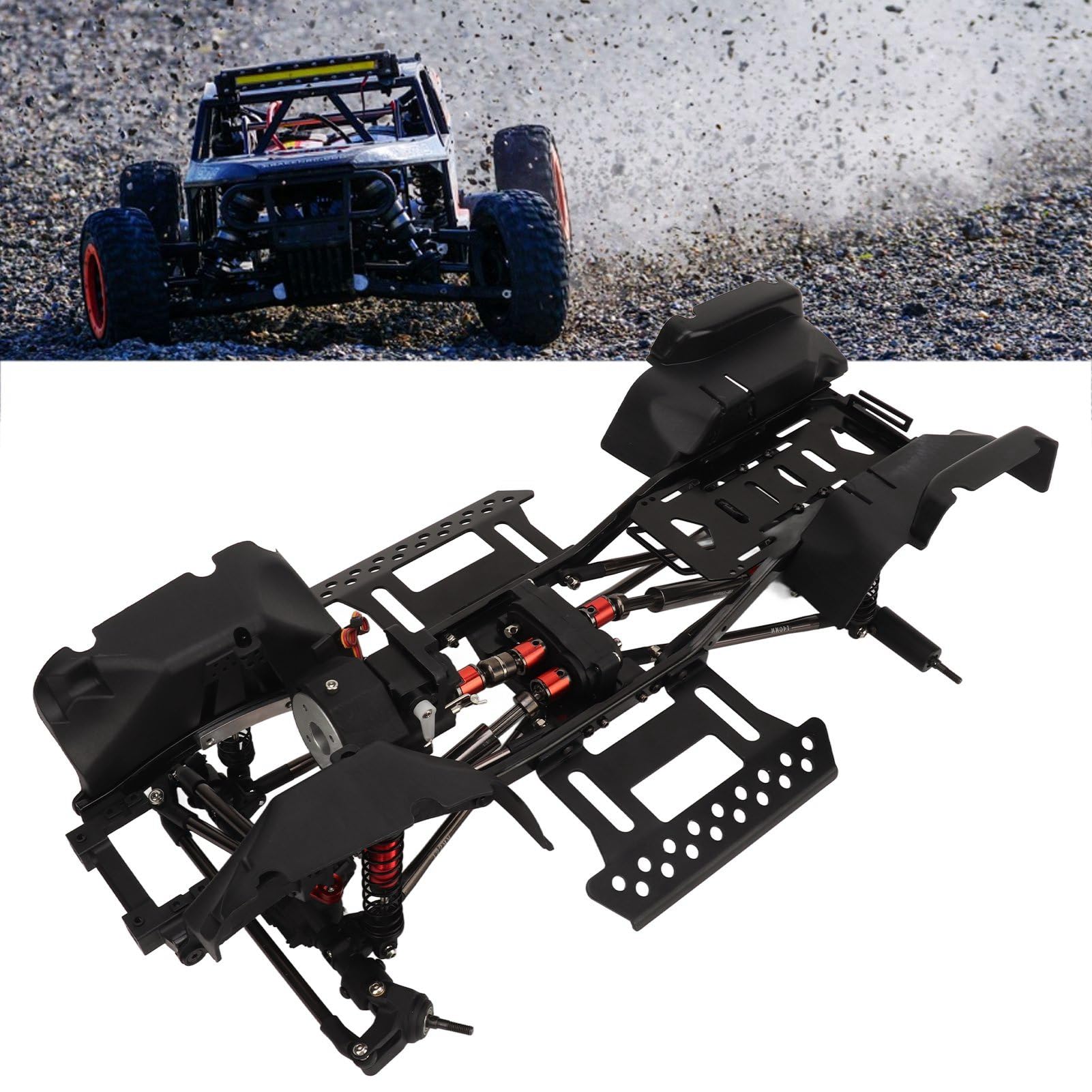 Rama Podwozia RC z Rozstawem Osi 313 Mm z Amortyzatorami 2-biegowa Skrzynia Biegów do Pojazdu Gąsienicowego AXIAL SCX10 1/10