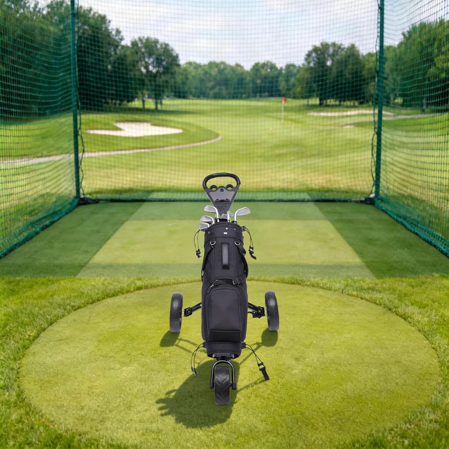 3-Wheel Golf Cart, Golf Push Cart 3 Wheel with Multi-Function Scoreboard for Hold Golf Bags of Most Sizes