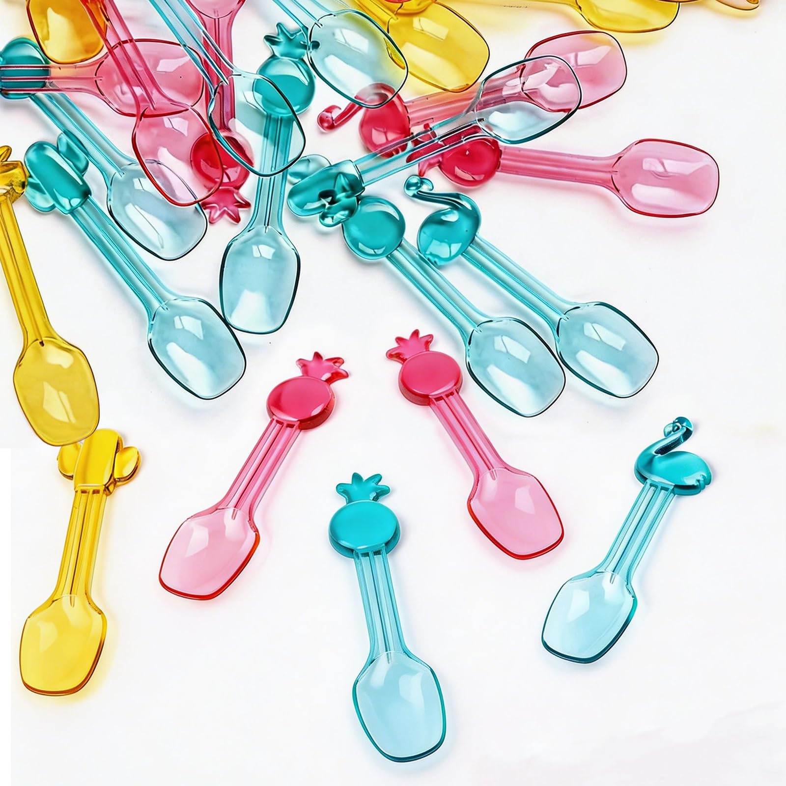 54pcs Ice Cream Spoons, Plastic Spoons Reusable Colorful Gelato Spoons for Ice Cream & Dessert, 3 Styles & 3 Colors Ice Cream Spoon for Daily Use & Parties, Ice Cream Spoons for Dessert Serving