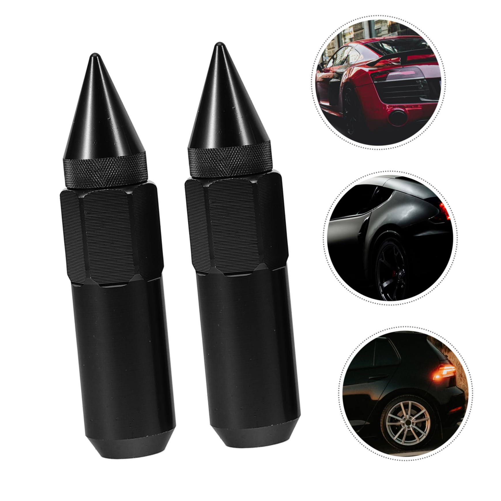 ULTECHNOVO Cache-écrous de Roue de Voiture 20 Pièces en Aluminium Noir Solides et Fiables pour Jantes Auto et Accessoires Automobiles