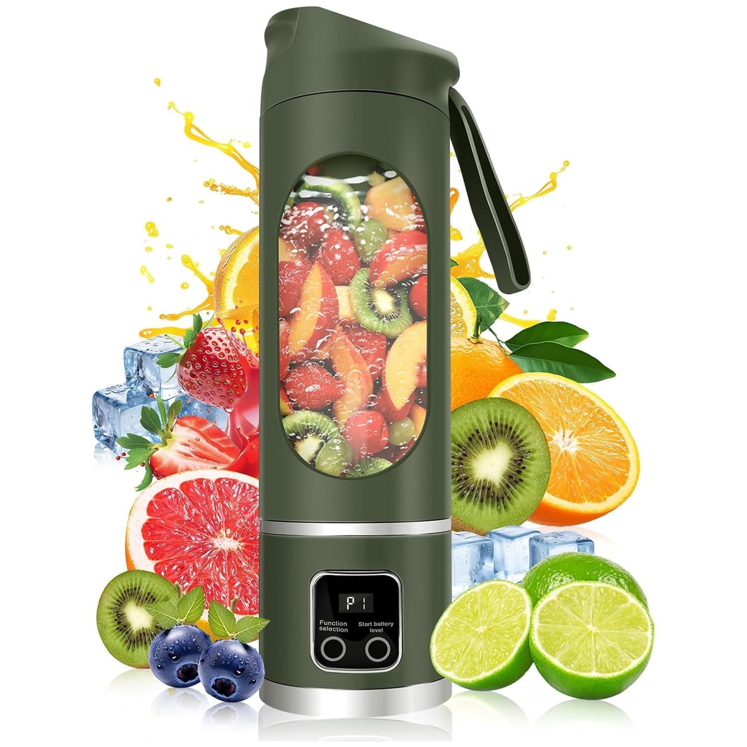 Portable Blender for Smoothies and Juices - USB Rechargeable Mini Juicer Bottle, Personal Size Smoothie Maker & Juice Mixer, Compact Single-Serve Bottle Blender for Home, Travel, Sports (Multicolor)-image-11