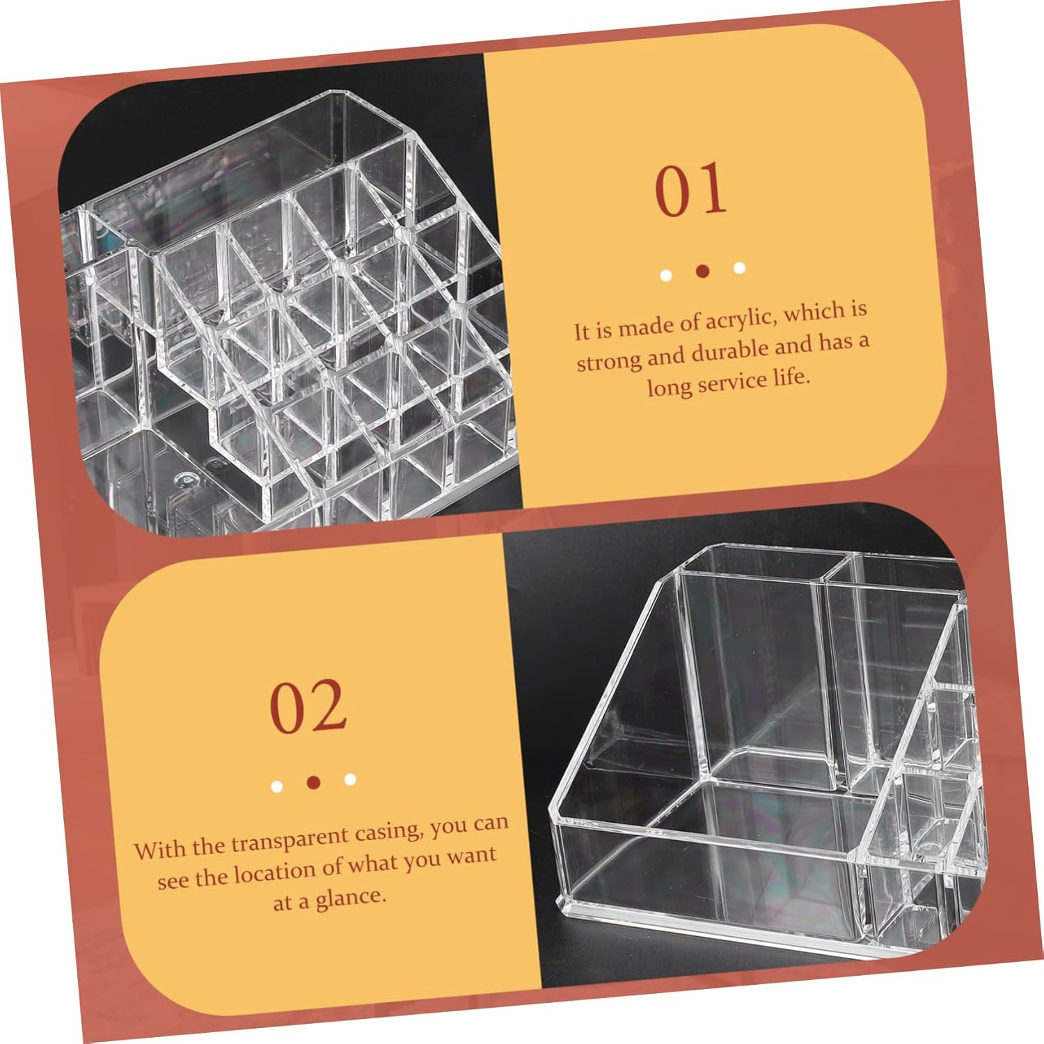 Makeup Organizer Acrylic Makeup Case Storage Box Desktop Display Case Cosmetics Storage