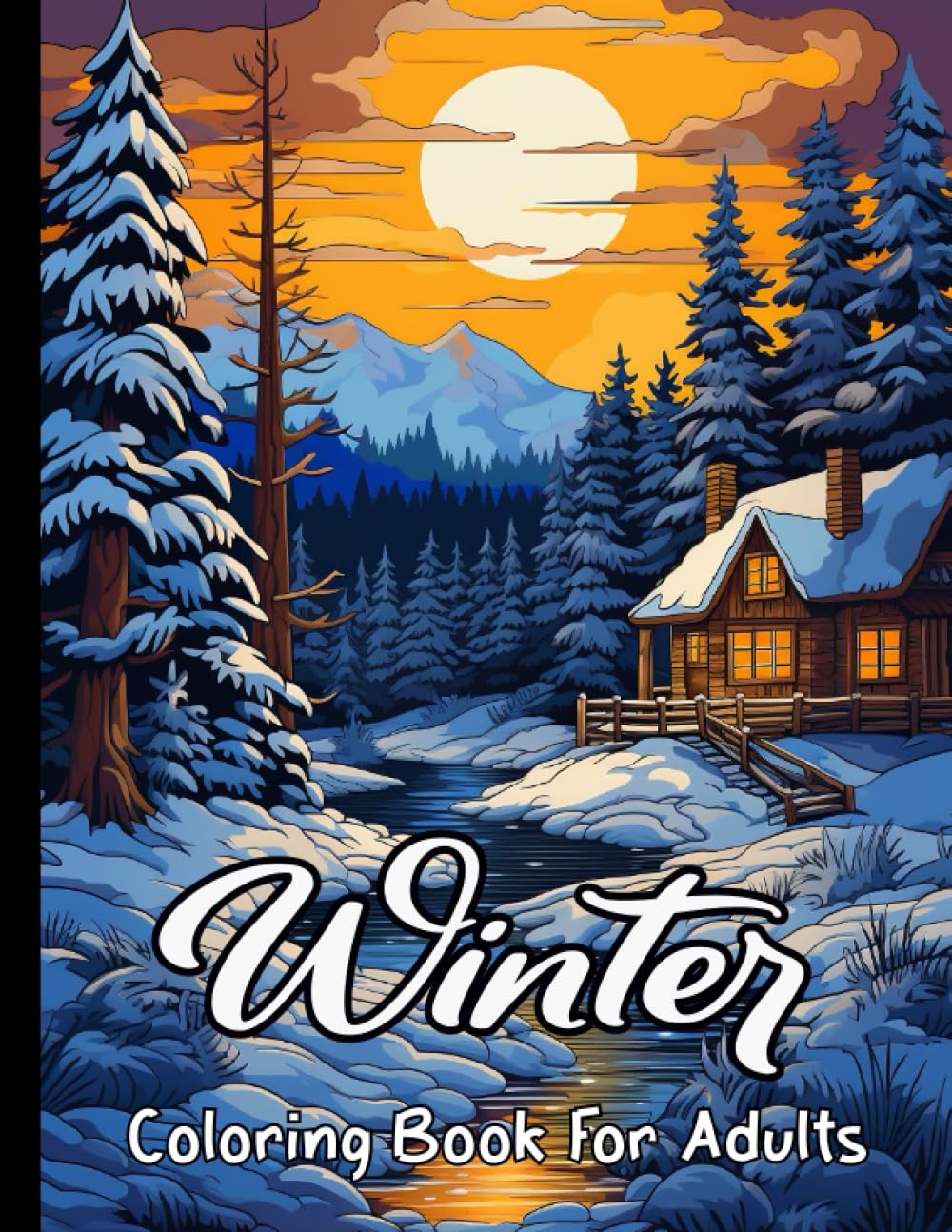 Winter Coloring Book for Adults: Large print adult coloring book for anxiety relief and relaxation / relaxing winter season designs to color for men and women