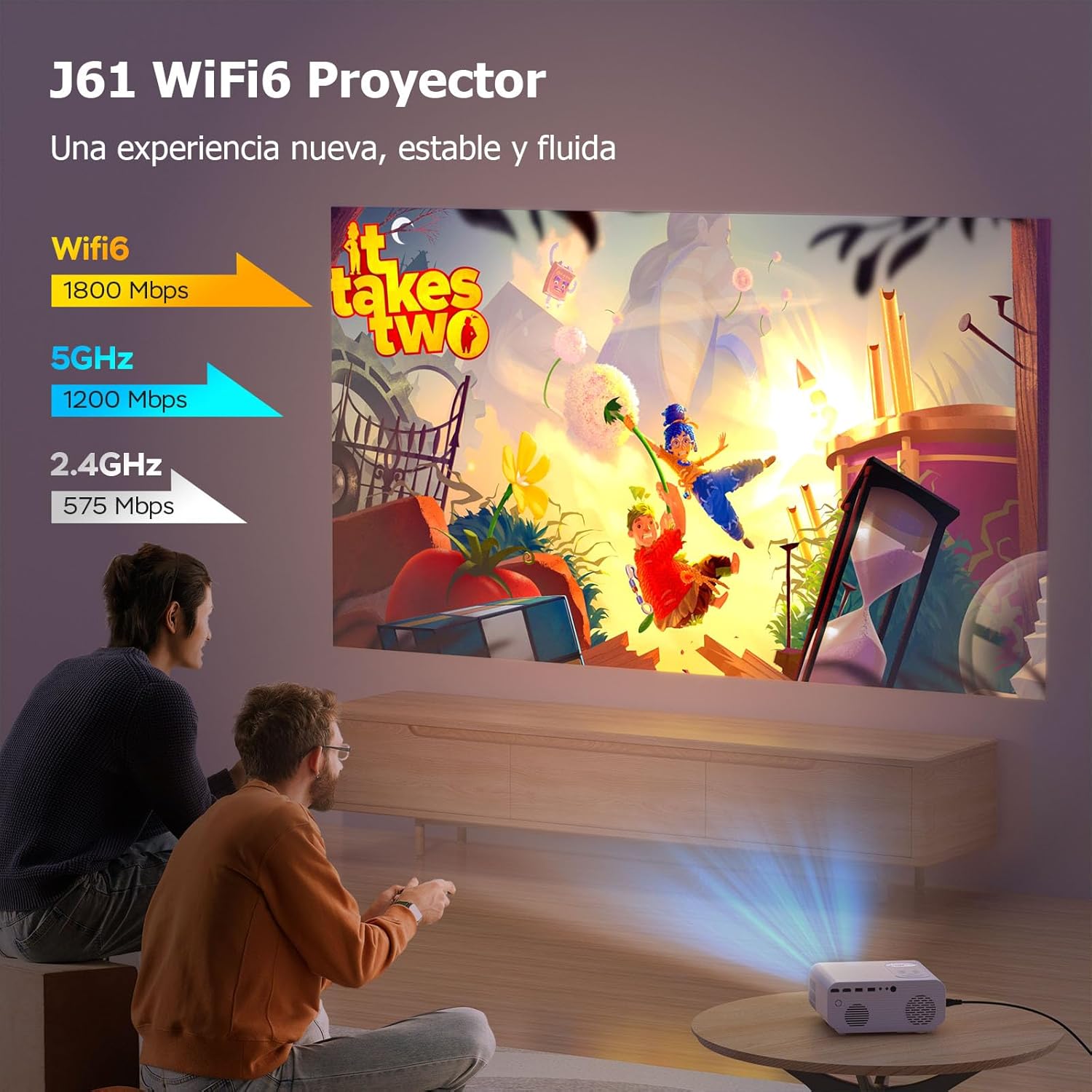 Jimveo J61 Projector with WiFi6 connectivity