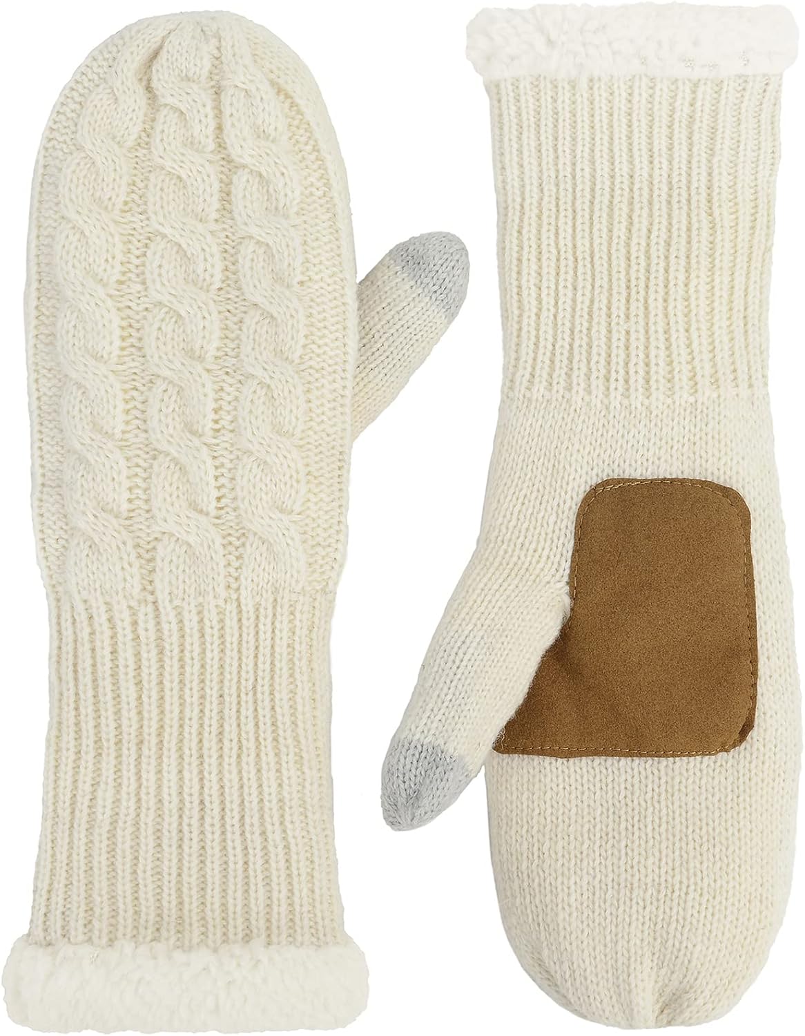 Zando Womens Winter Gloves Mittens Warm Lining Knit Mittens Thick Wool Mittens for Women Cold Weather Thick Warm Knitted Mitten Sherpa Black Mittens Adult Knitted Gloves with Fleece Lining A Black at  Women’s Clothing store