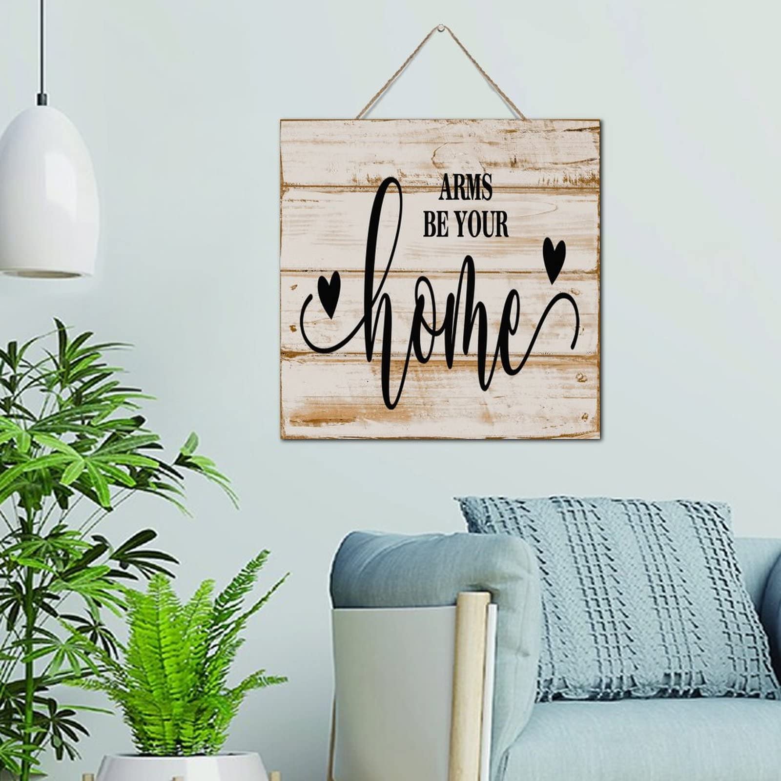 Panneau en bois poétique Arms Be Your Home pour mur