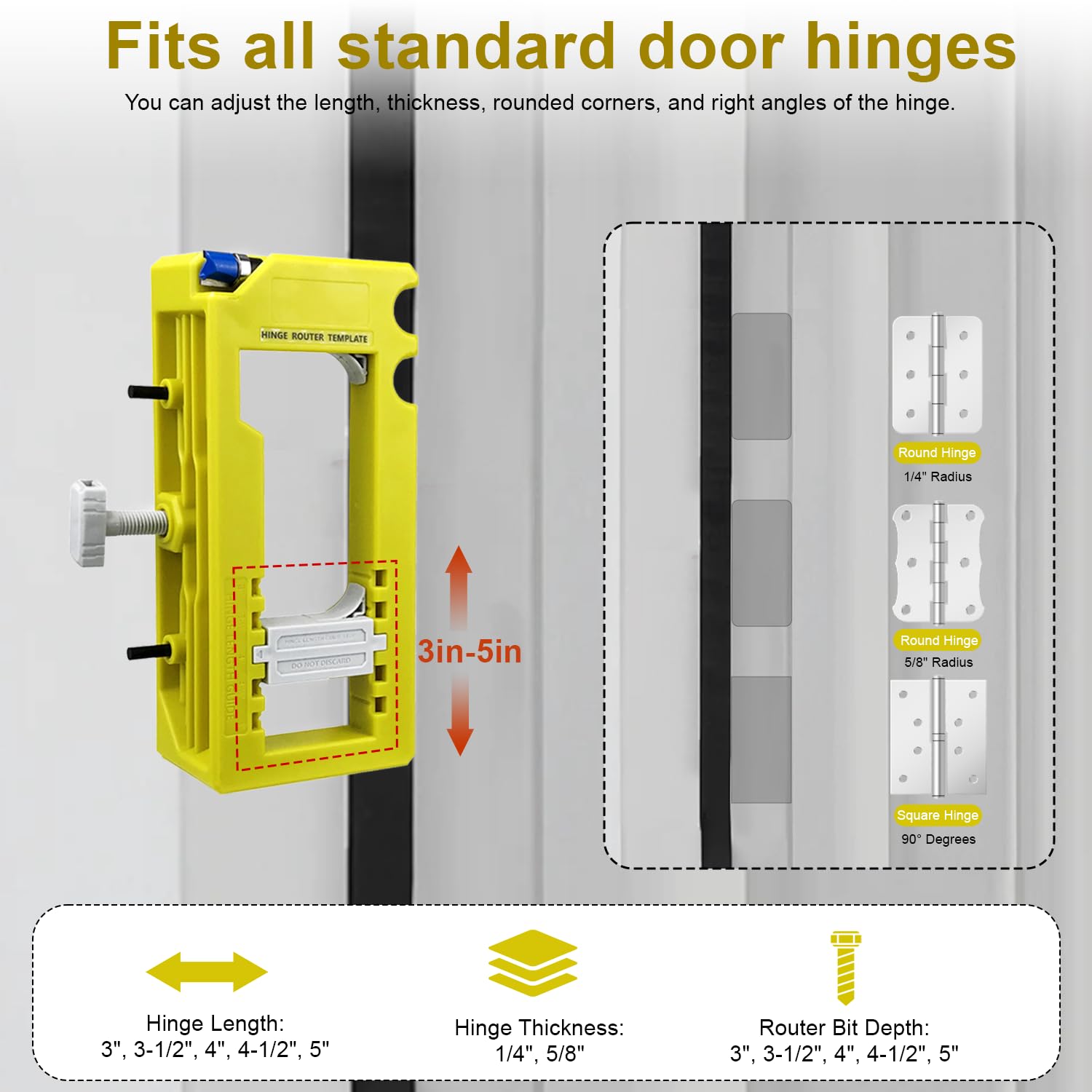 Infreecs Door Hinge Mortiser Jig for Router Door Hinge Installation Kit - Image 3