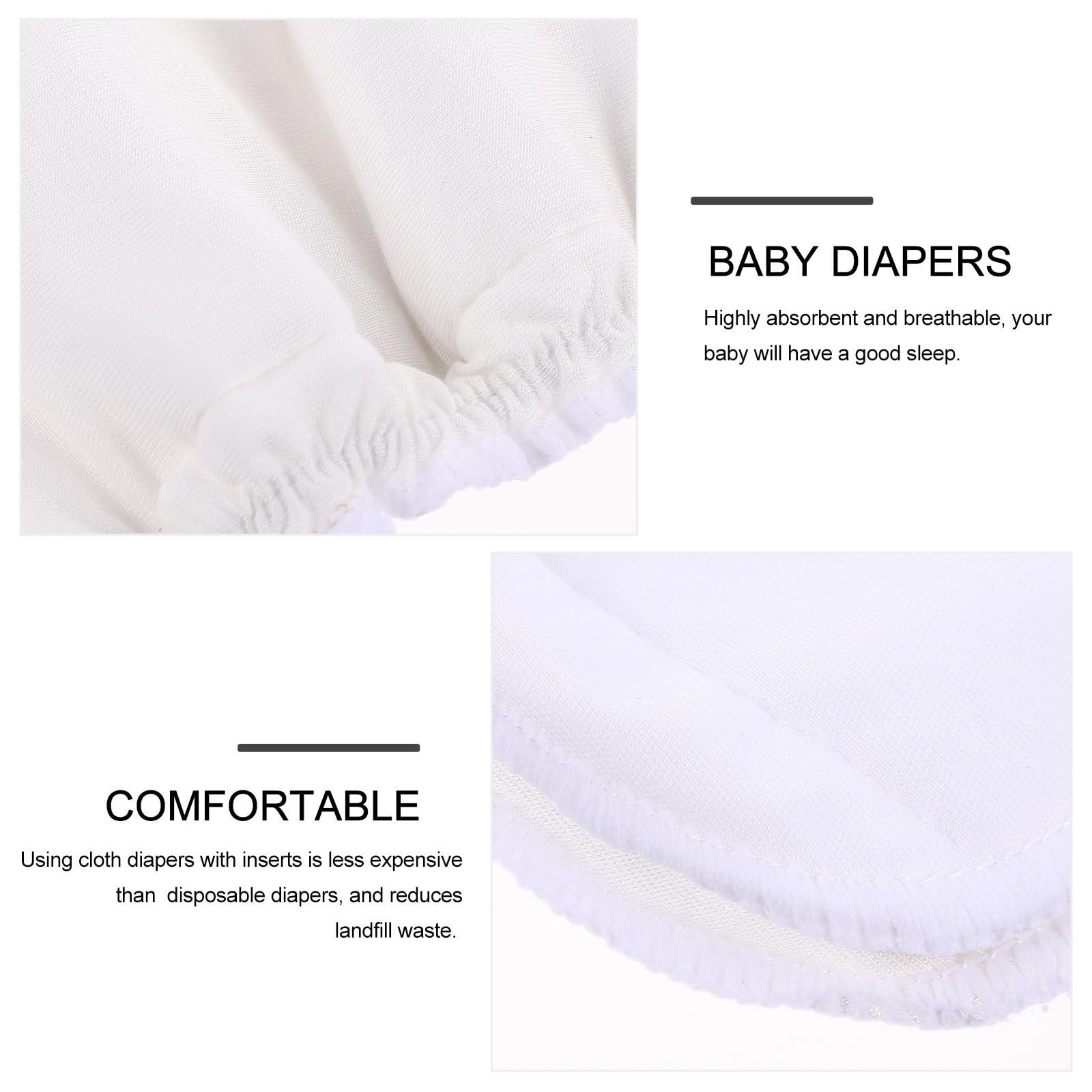 VICASKY Insertos de Pañal Reutilizables para 6 Piezas de Fibra de Color Claro Altamente Absorbente y Lavable para Cambiador