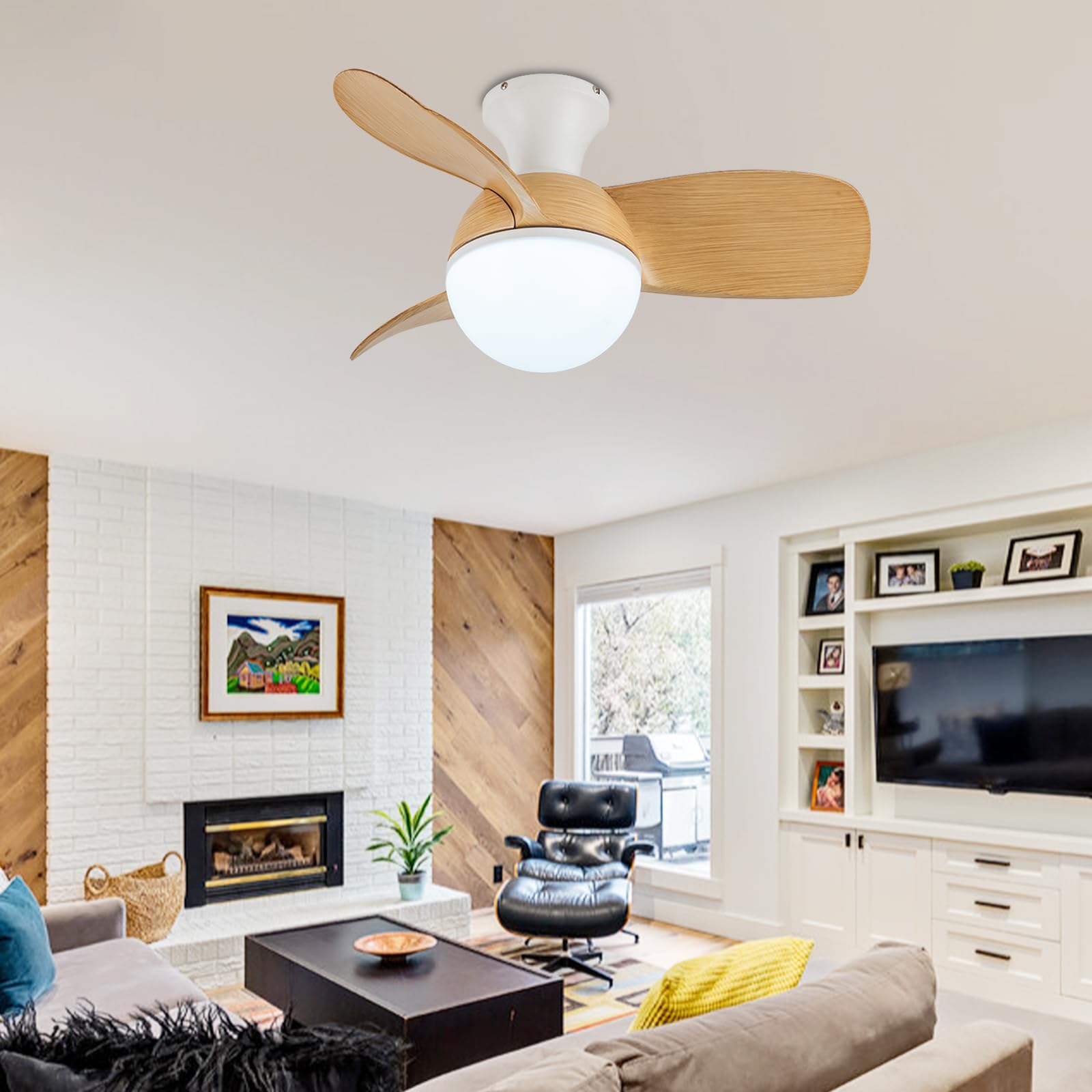 Ventilador De Techo Con Luz LED FORLIGHT BEA - 6 Velocidades, IP44, Mando A Distancia, Diseño De Mimbre - Para Interior Y Exterior