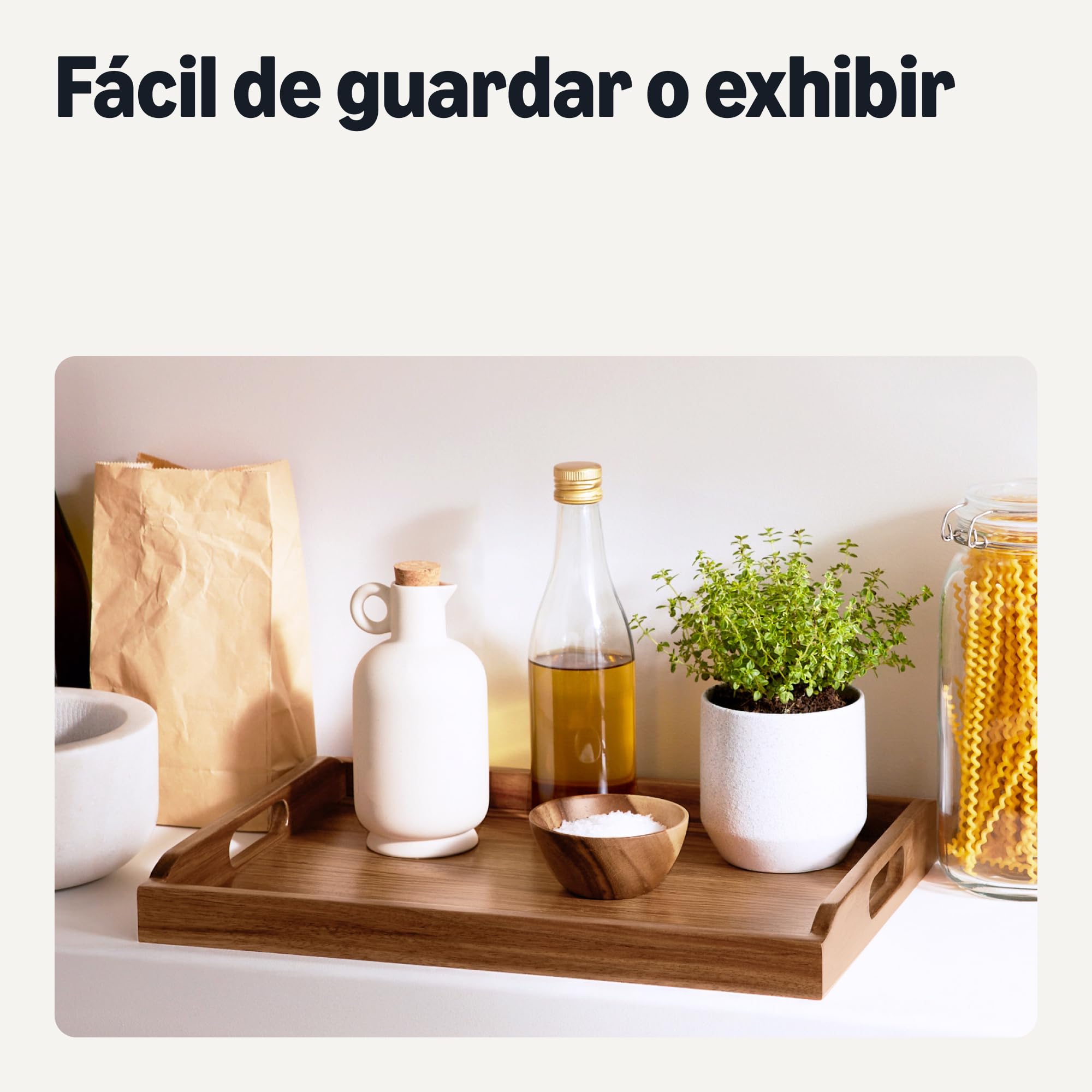 Amazon Basics Bandeja para Servir de Madera, Madera de Acacia, 43,2cm x 30,5cm