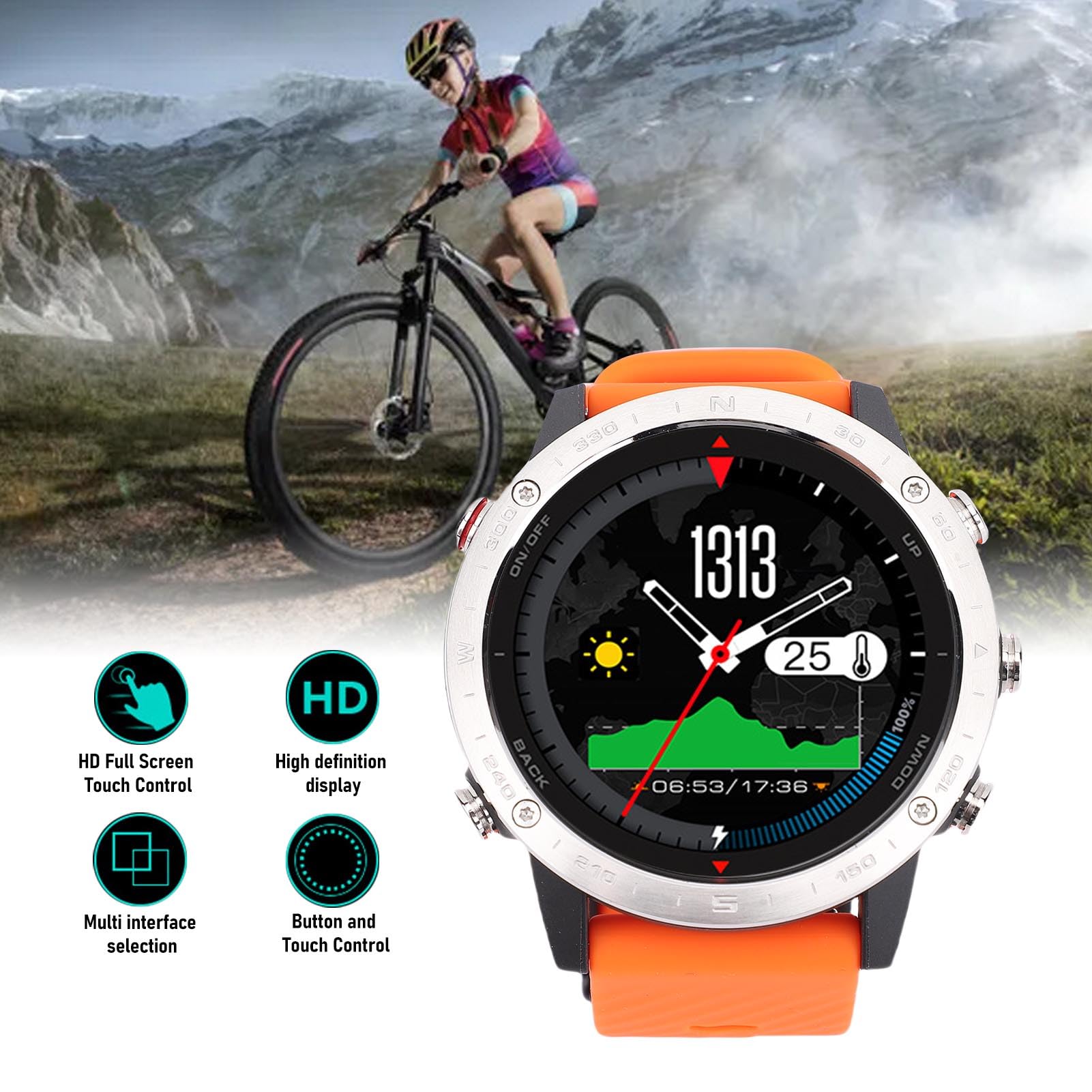 VGEBY Batería de Duración Extendida de 320 Mah, Visualización de Datos de Buceo Precisa, Reloj Inteligente Deportivo de Comodidad y Durabilidad, con Función de Notificación, para Nadar, Bucear