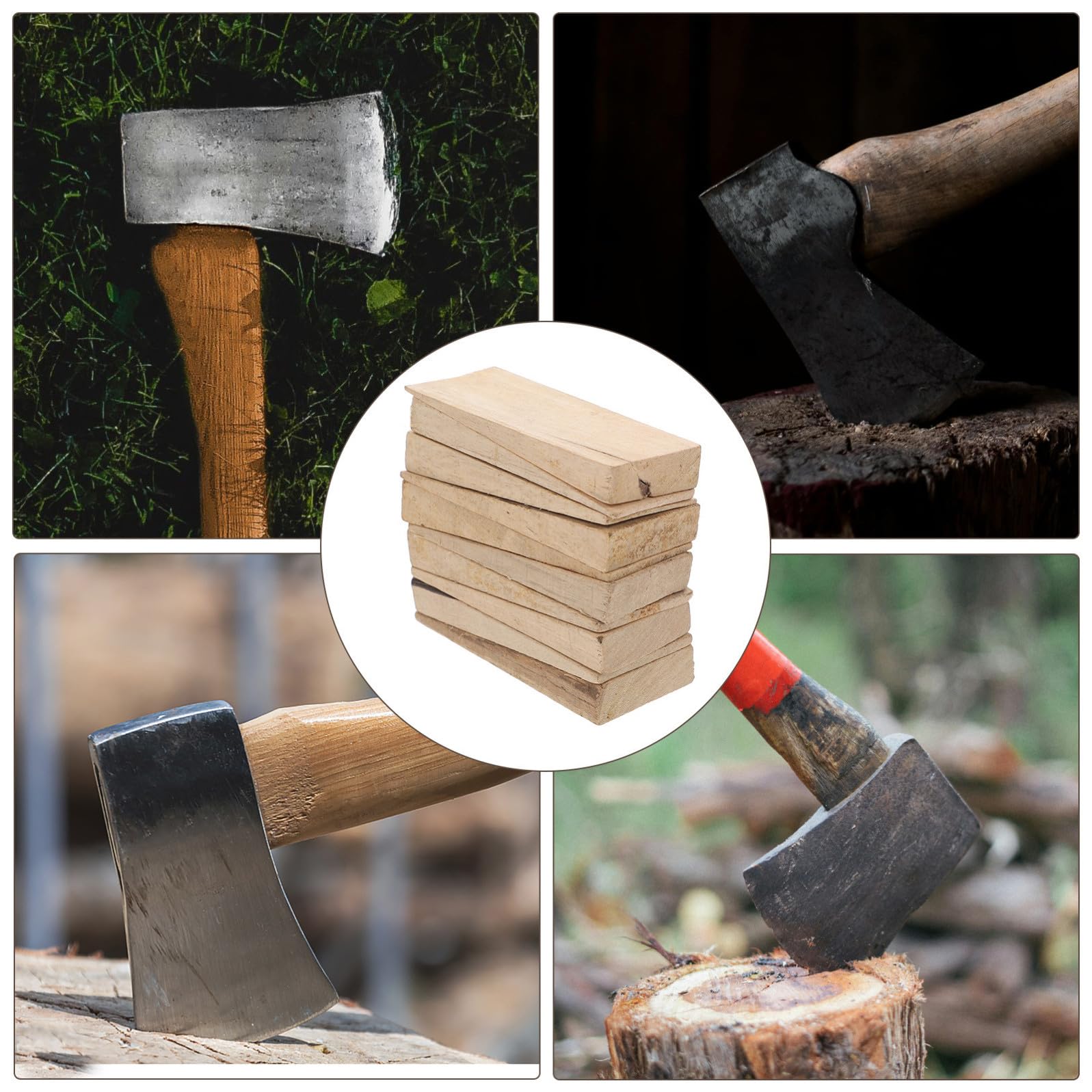 Kit 10 Cunei di Legno per Manici Zappe e Martelli Spessore 1,3 CM Accessori di Ricambio per Manutenzione Utensili da Giardino