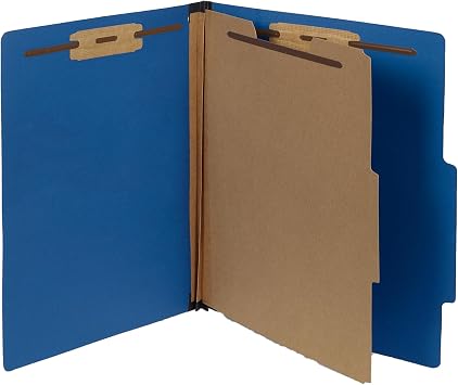 Blue Summit Supplies 10 Dark Blue Classification Folders, 1 Divider, Letter