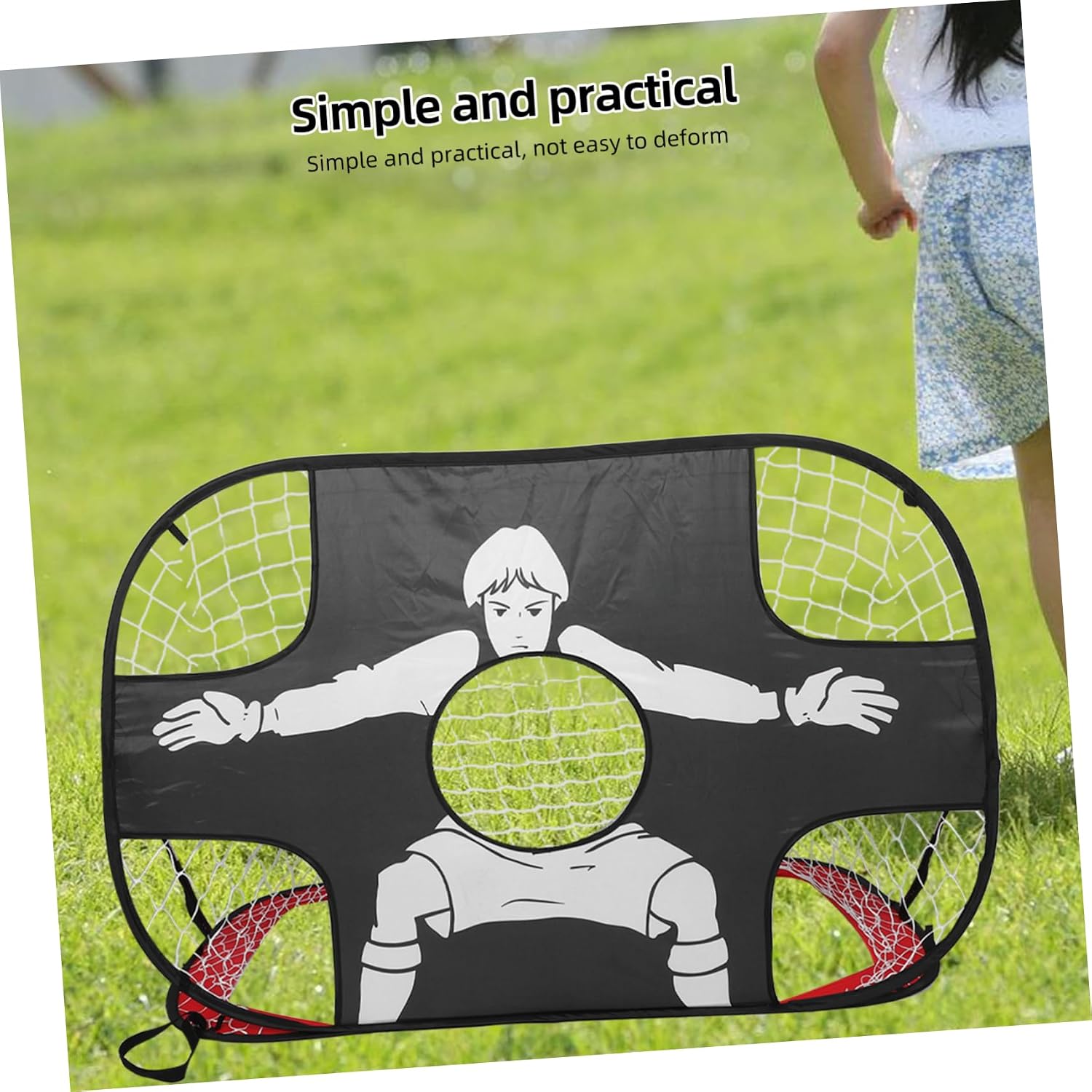POPETPOP Portable Foldable Kids Soccer Goal Net Lightweight Mesh Training Target for Outdoor Practice All-Weather Includes Carry Bag for Backyard and School Use