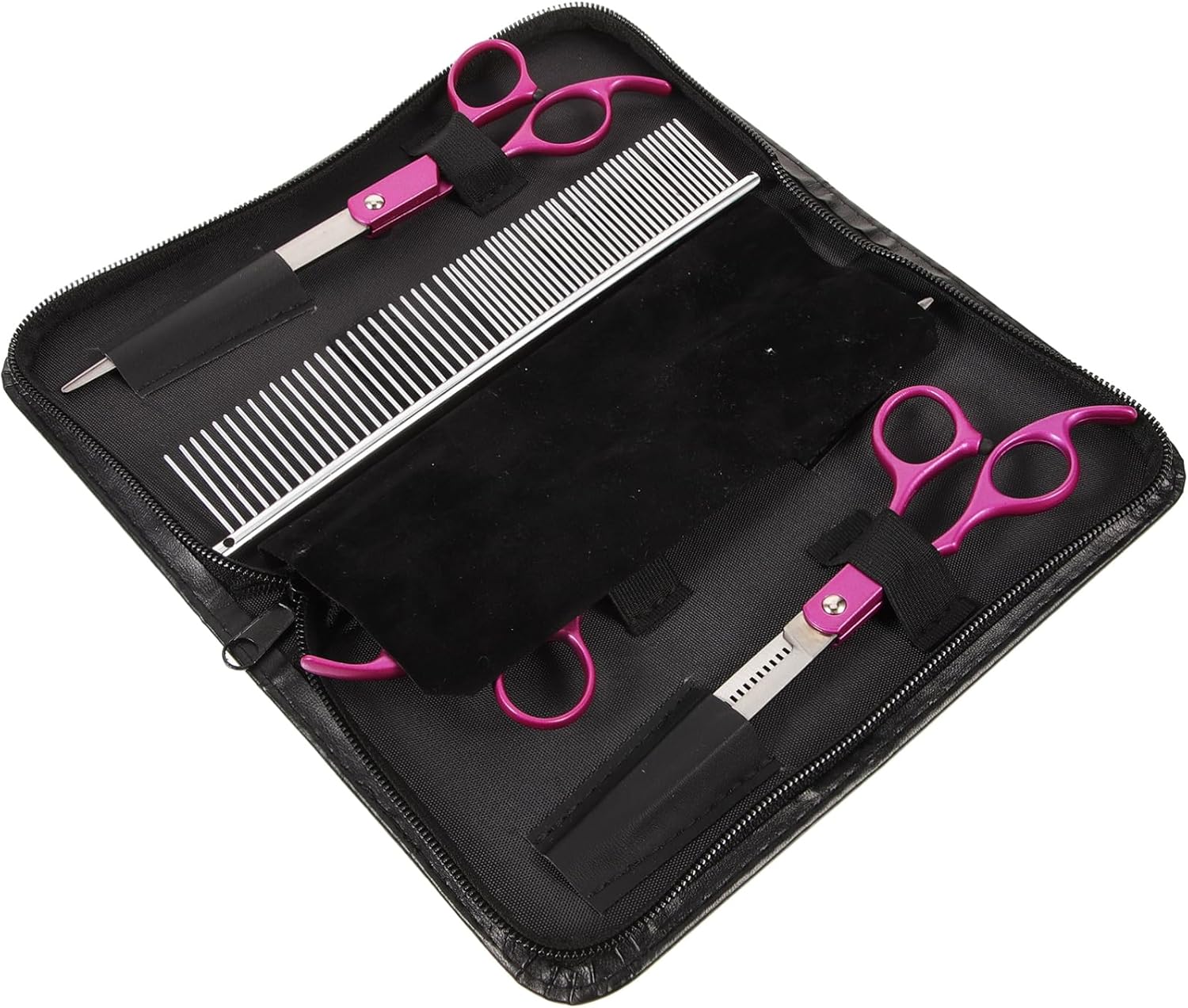1set Professional Dog Grooming Scissors Set Pet Hair Cutting Kit with Comb Lightweight Safe Rounded Tip for Easy Grooming