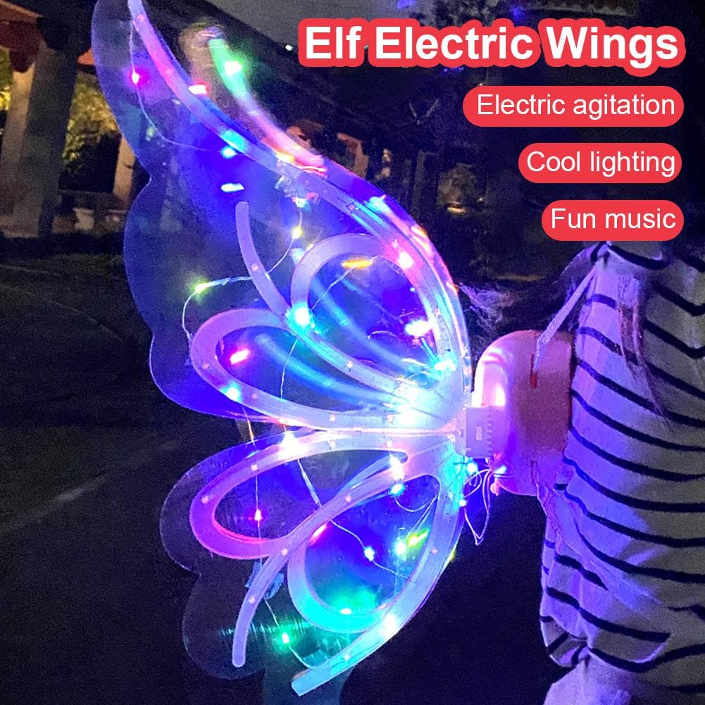 Ailes De Fée électriques Avec Lumières LED - Ailes Papillon Magiques Pour Déguisement - Cadeau Féerique Pour Filles Et Femmes