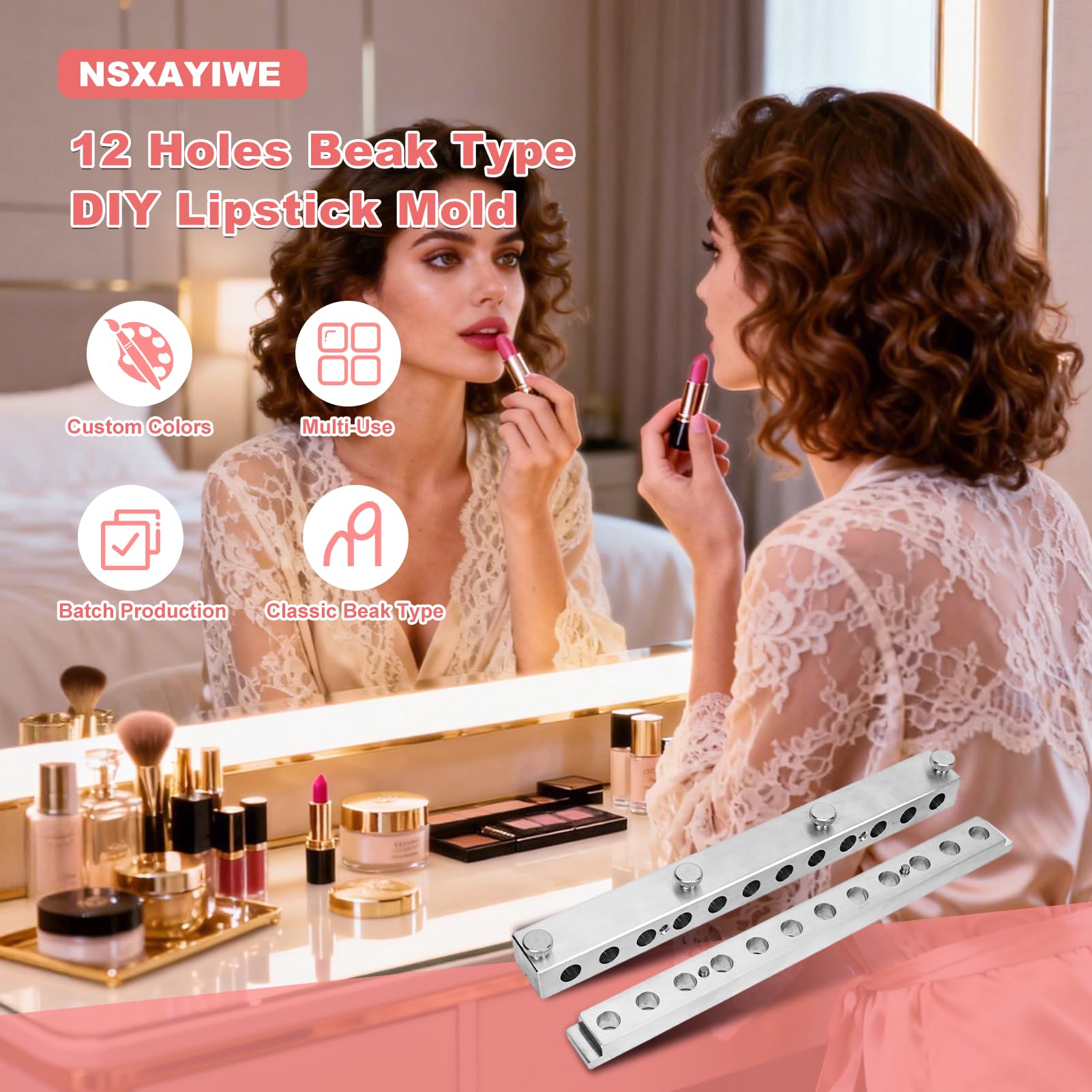 Stampo E Contenitore Per Rossetto, Stampo Per Rossetto Fai da Te, Stampo Per Rossetto in Lega di Alluminio Per Gli Amanti del Rossetto