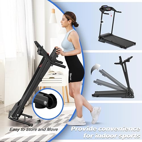 Miniatura 7 de Cintas de correr plegables para el hogar, portátil, eléctrica, plegable, para correr, ejercicio, pequeña almohadilla para caminar, máquina de