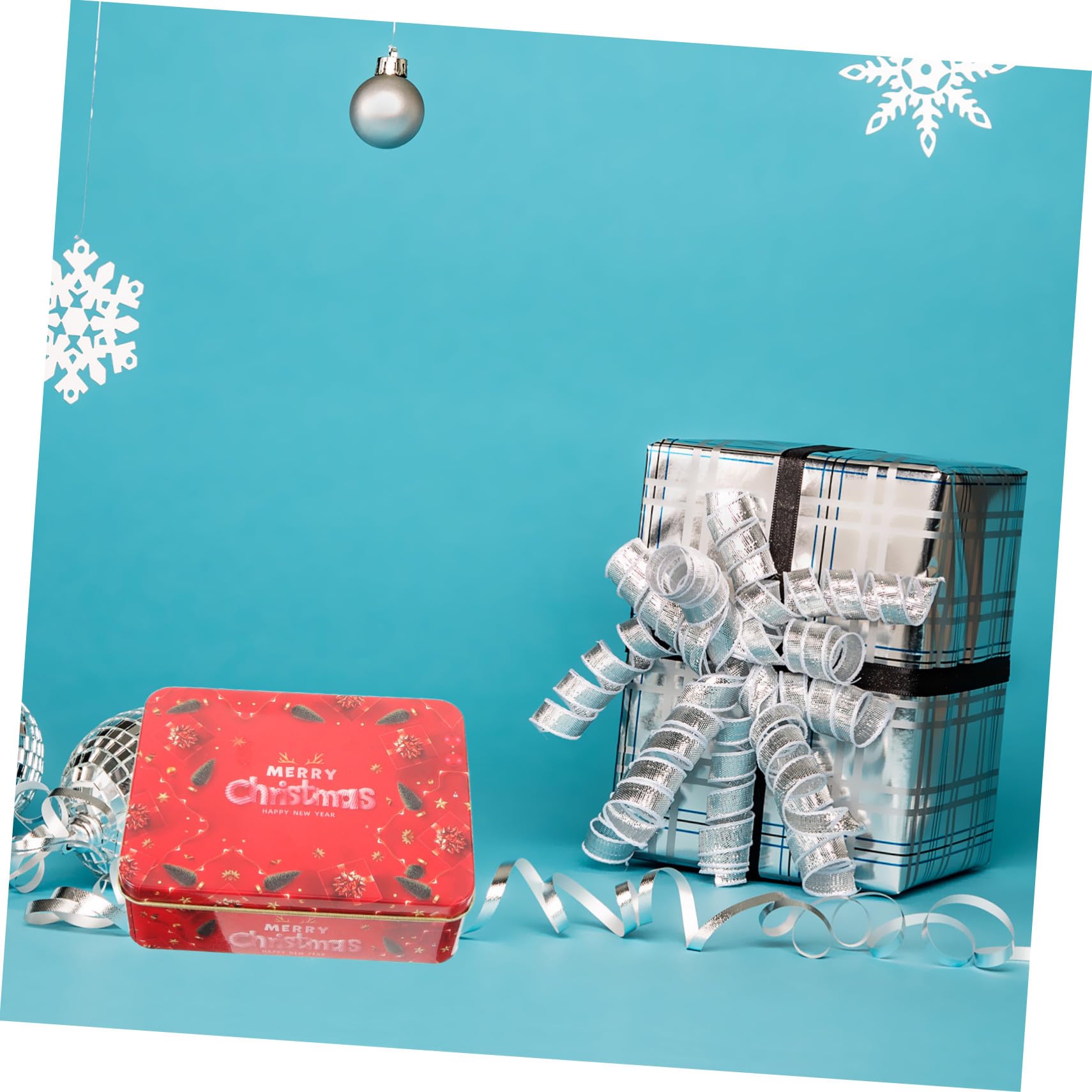 WOONEKY 8 Teiliges Metall Geschenkboxen mit Deckel Kleine Blechdosen für Weihnachtskarten Stabile Geschenkdosen aus Weißblech Vielseitig für Geldgeschenke Kekse Süßigkeiten Festliche