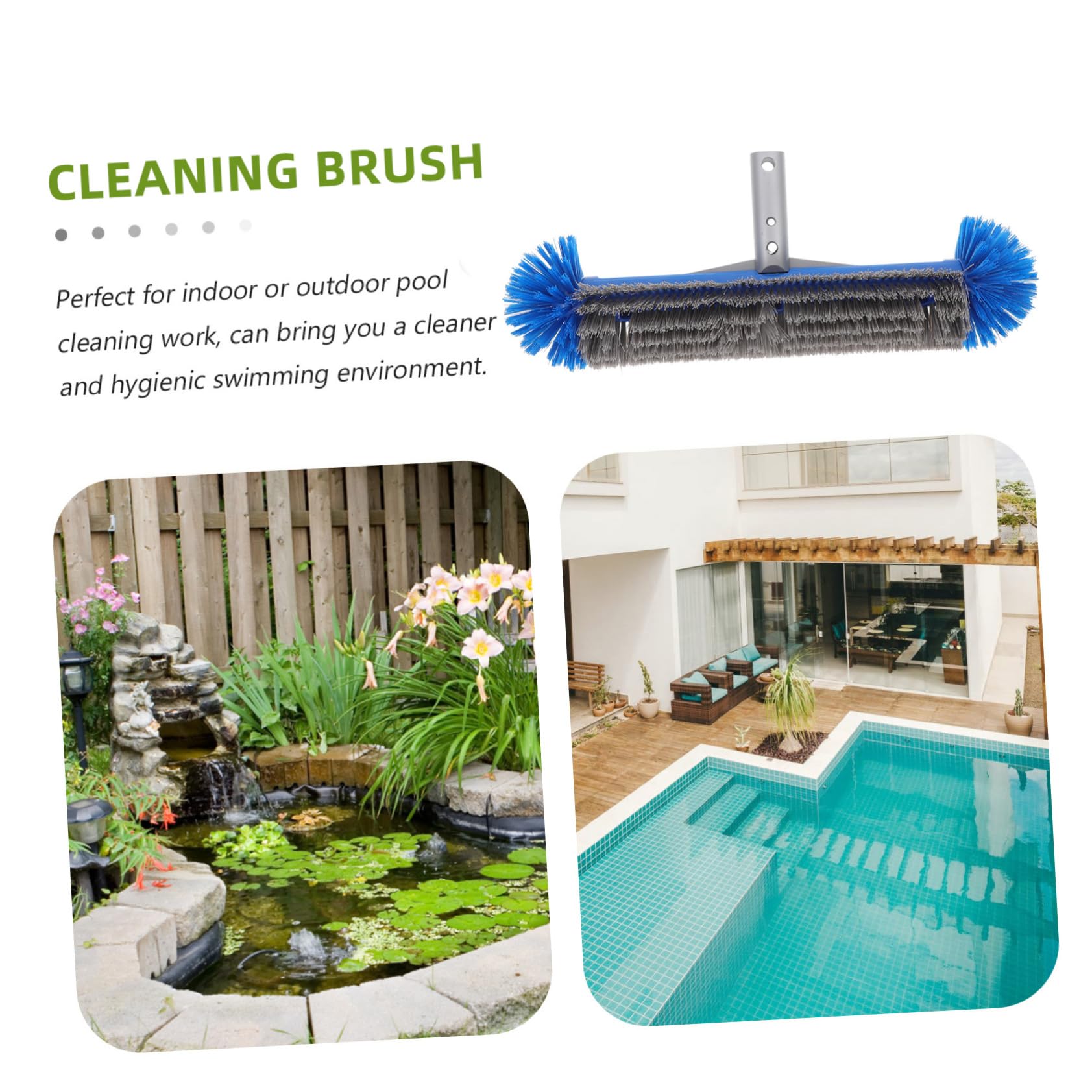 ibasenice Cepillo para Pared de Piscina con Mango Largo y Cerdas de Nylon, Adecuado Limpieza y Mantenimiento Celebración Verano