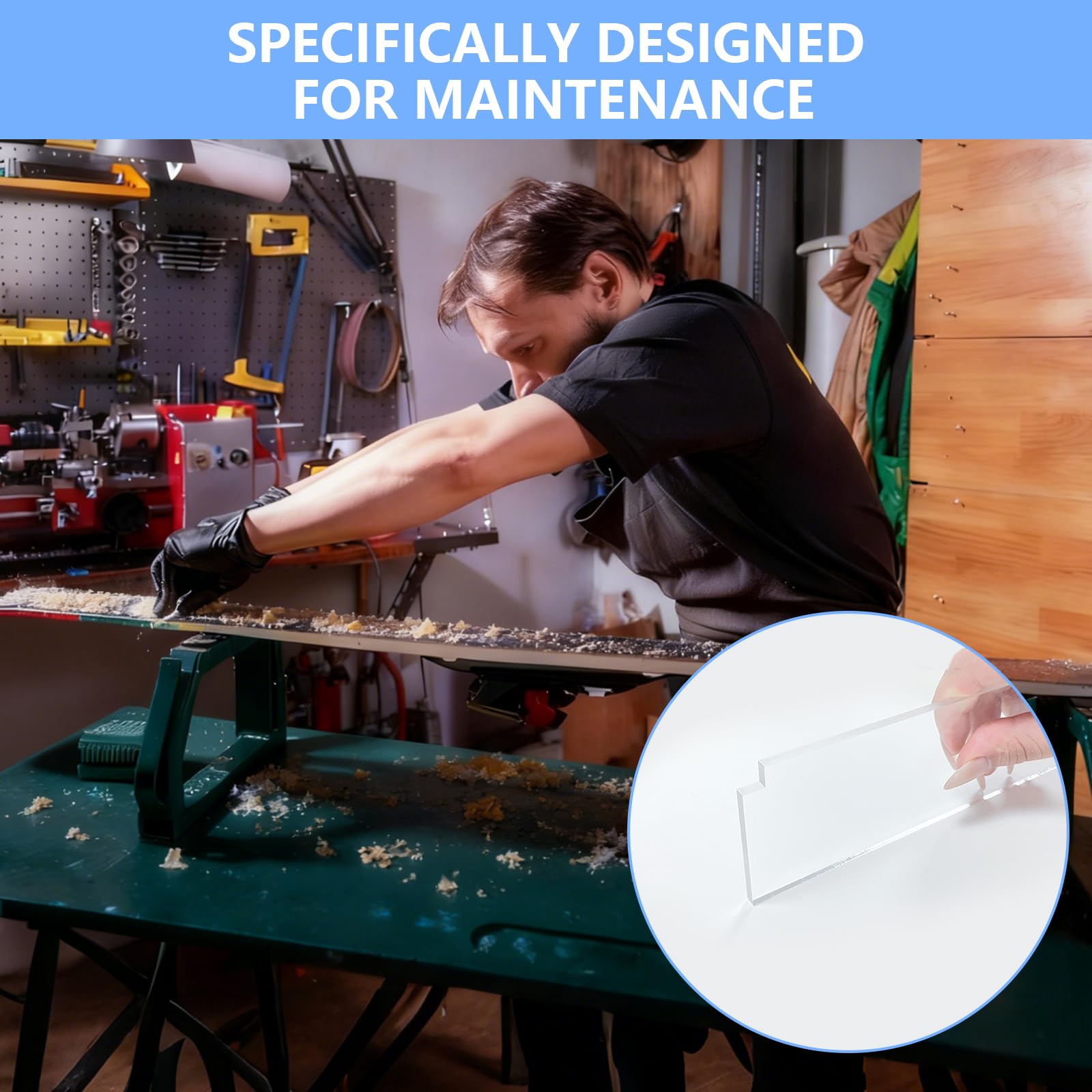 3 Pièces Grattoir Ski Cire, Grattage de Fartage 5 mm, Grattoir à Fartage Acrylique pour Skis et Snowboards pour Éliminer Les Résidus de Cire