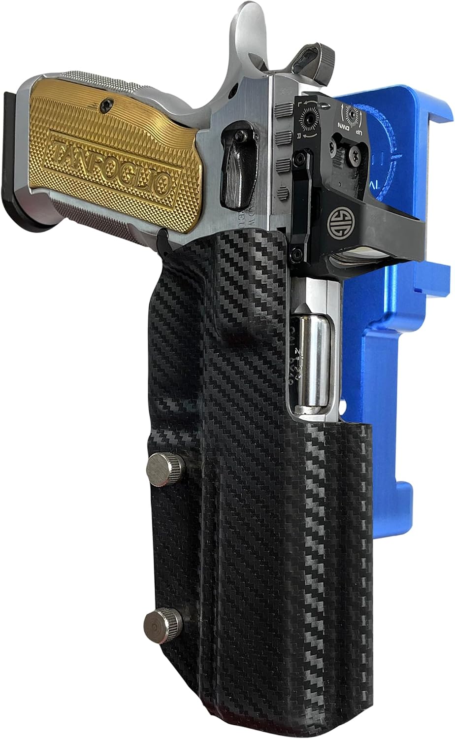 Alloy Competition Holster OWB Fits Tanfoglio Stock 3 Outside The Waistband Carry Gun Holster Kydex American Made OWB Aluminum Belt Attachment
