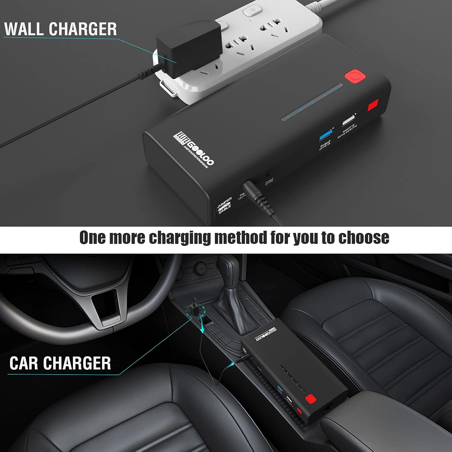 Buy GOOLOO Jump Starter GE1200 1200A Peak 18000mAh Portable Battery Booster Pack for Up to 7.0L