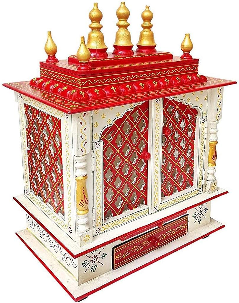 Wooden Temple/Home Temple/Pooja Mandir/Pooja Mandap/Temple for Home by Kamdhenu Art And Craft (K-5NE)