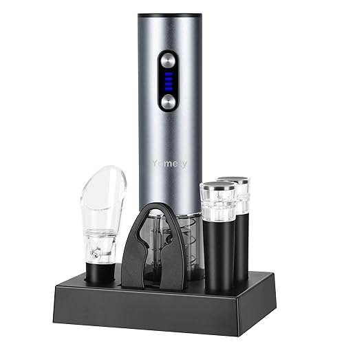 Yomety Electric Wine Opener With Base, Rechargeable Bottle Opener With