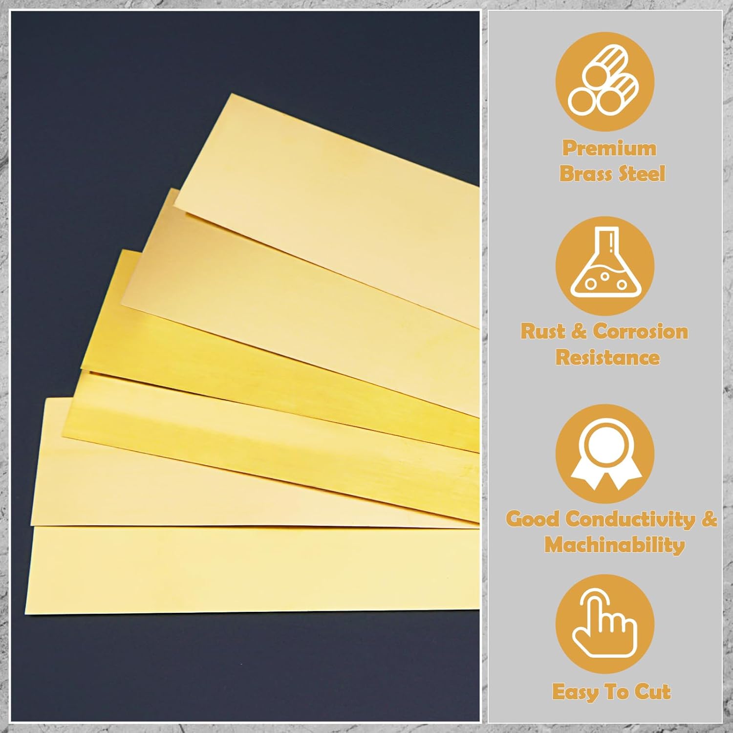 6 Pieces Brass Strip, Brass Shim Stock Assortment, 6" Length x 1" Width, 0.002", 0.004", 0.006", 0.008", 0.012", 0.016" Thickness