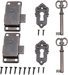 Antique Cabinet Locks with Key - 2PCS Vintage Locks for Drawers, Cabinet Doors and Dresser Drawers