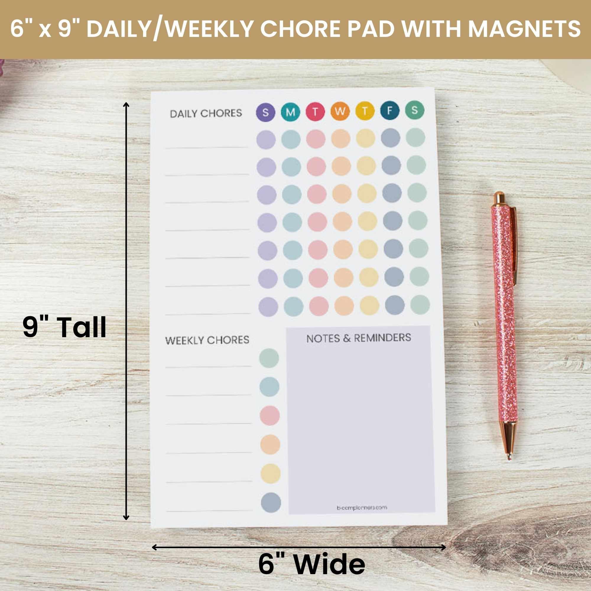 bloom daily planners Magnetyczna podkładka do planowania obowiązków – codzienny i tygodniowy tracker do śledzenia nawyków dla dorosłych, nastolatków, dzieci, organizer rodzinny i system nagradzania