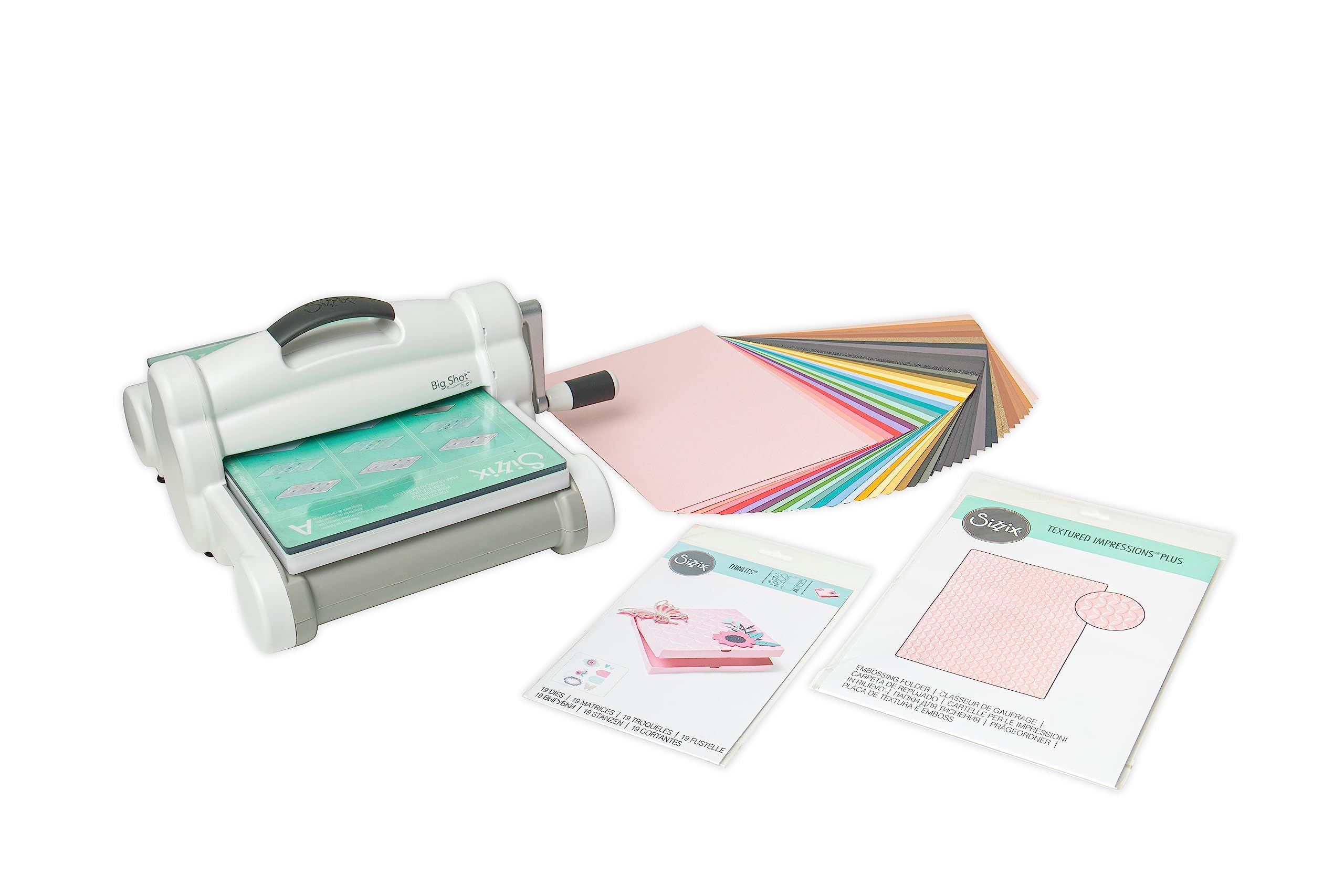 Sizzix Manual Die Cutting & Embossing (9") | Cardmaking, Papercraft, Scrapbooking, Stencilling & More, Big Shot Plus Starter Kit, One Size