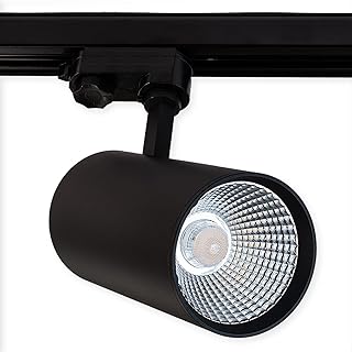 INNOVATE Foco LED de 3 fases, 15 W, 38 °, 4000 K, 3 fases, color negro, sistema de rieles de techo, 3 fases