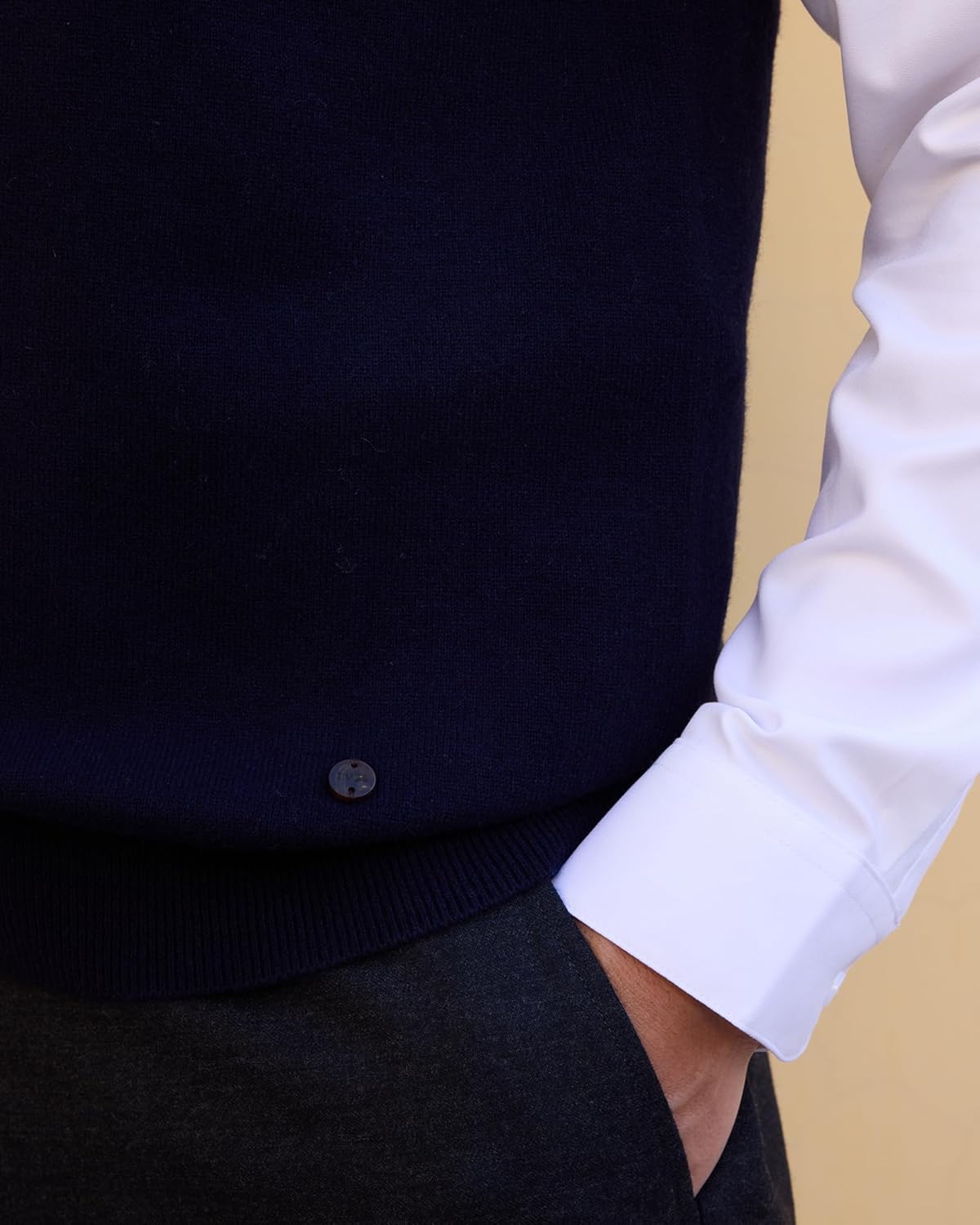 KVSS Men's V-Neck 100% Pure Cashmere Sweater Vest, Sleeveless Pullover Cashmere Sweaters for Men | Luxury from Inner Mongolia