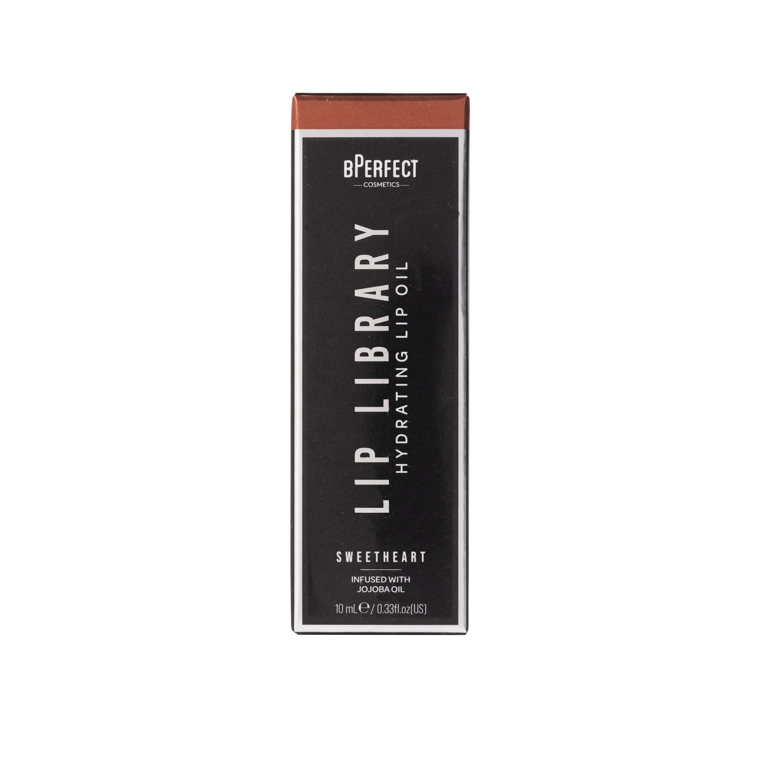 BPerfect Lip Library Lip Oil - Ultra-Shine Hydrating Lip Treatment with Jojoba & Coconut Oil, Shade Sweetheart (Sheer Warm Brown) - Image 3