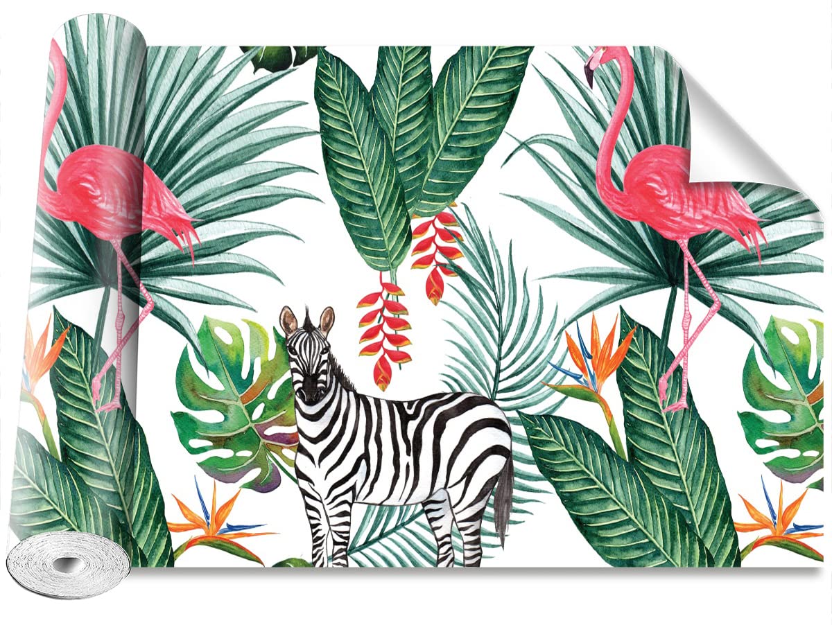 Papier peint zèbre et flamant Tulup pour salon moderne au style camouflage