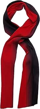 Red and black long soft chiffon scarf ribbed sheer wrap in