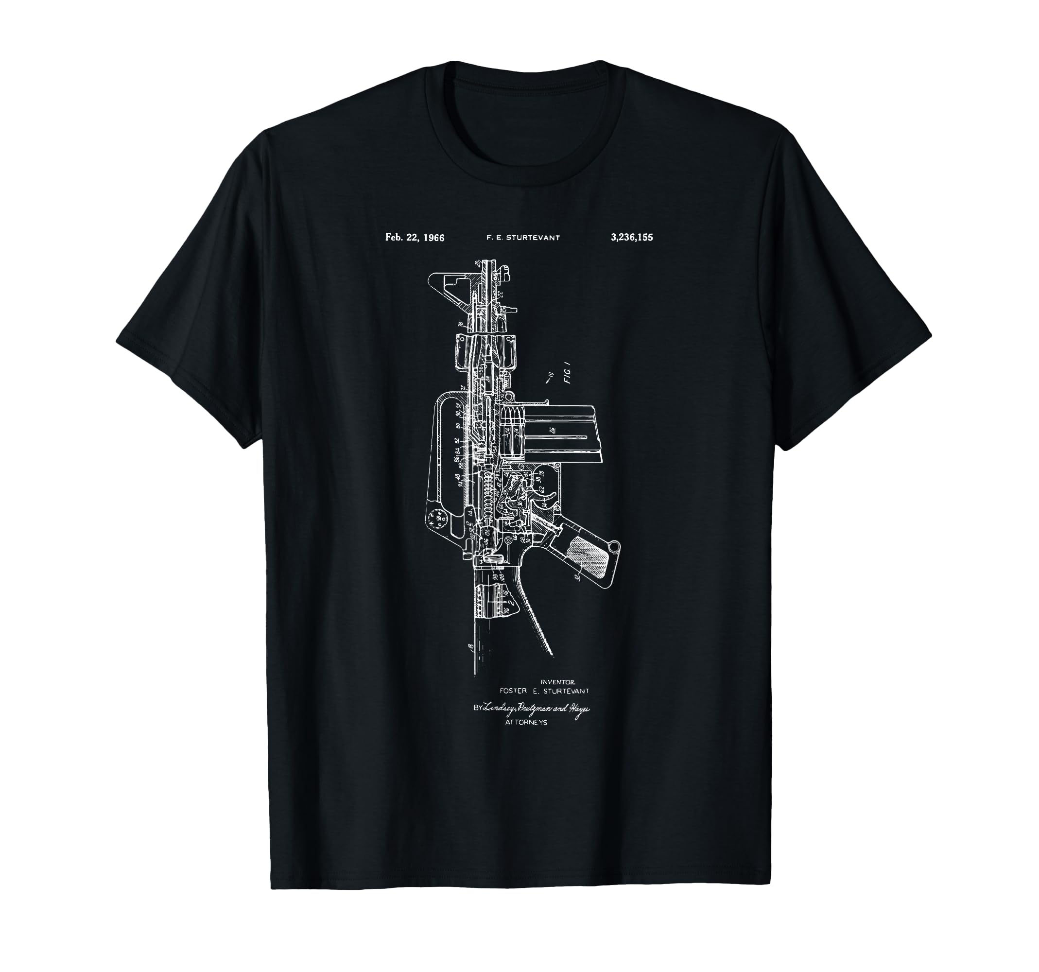 M-16 Gun Patent Gun Military Country Firearm Second T-Shirt